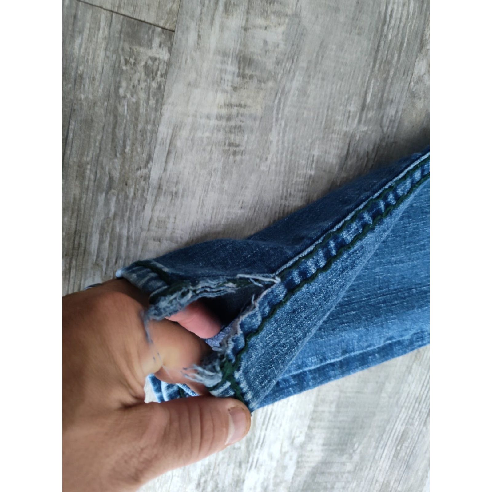 True Religion VINTAGE True Religion Jeans Green Stitch Low Rise Straight Women’s 26 Blue USA Made Size 26" / US 2 / IT 38 - 4 Thumbnail
