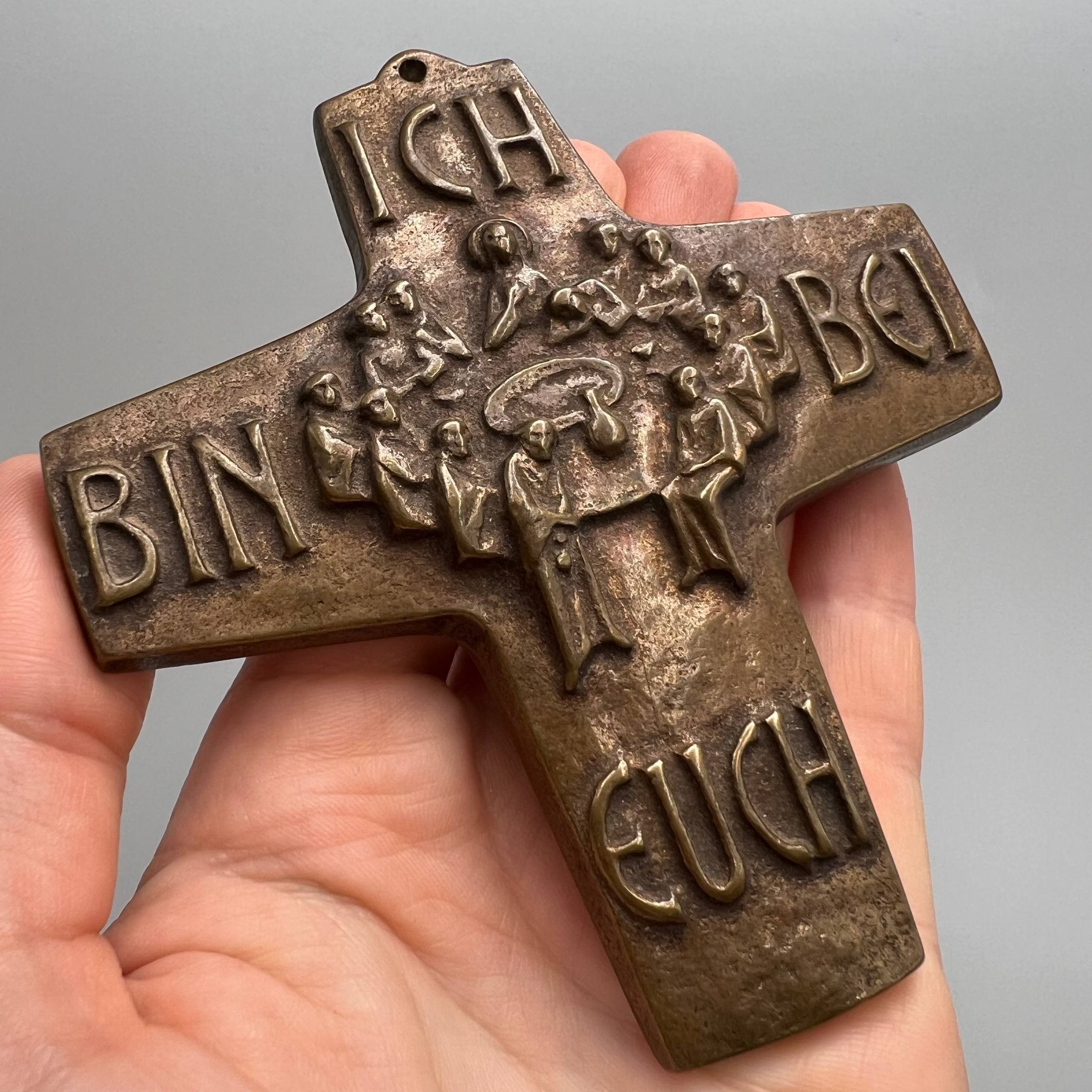 Vintage 1960s Vintage Religion Bronze Wall Cross Germany Size ONE SIZE - 3 Thumbnail