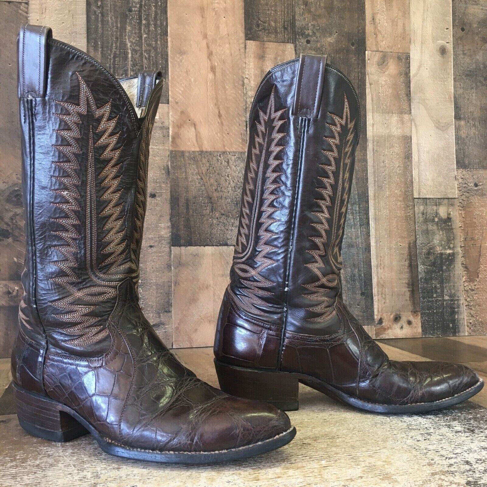 Vintage Cowtown Vintage Alligator Brown Cowboy Boots Mens 7.5 D Size US 7.5 / EU 40-41 - 5 Thumbnail