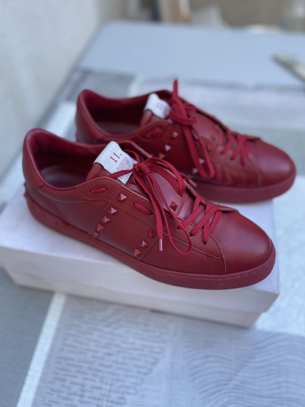 image of Valentino Sneakers Rockstud Untitled Red, Men's (Size 11)