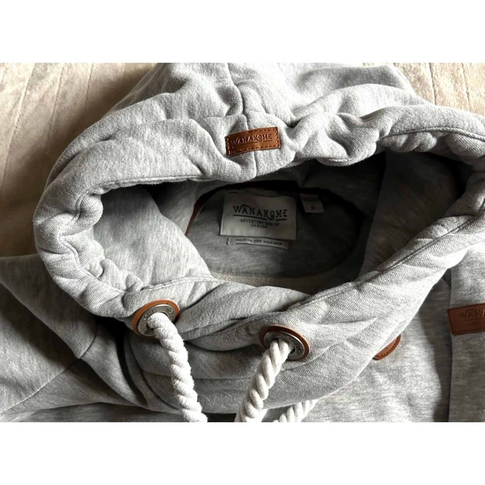 Vintage Wanakome Hoodie Pullover Womens Size S Gray Cotton Blend Pockets Logo Long Sleeve Pullover Winter Autumn Spring Summer Activewear Womens Size S / US 4 / IT 40 - 6 Thumbnail