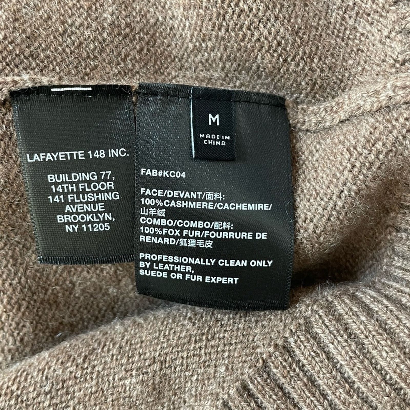 Cashmere Turtleneck Sweater with Fox Fur from Lafayette 148