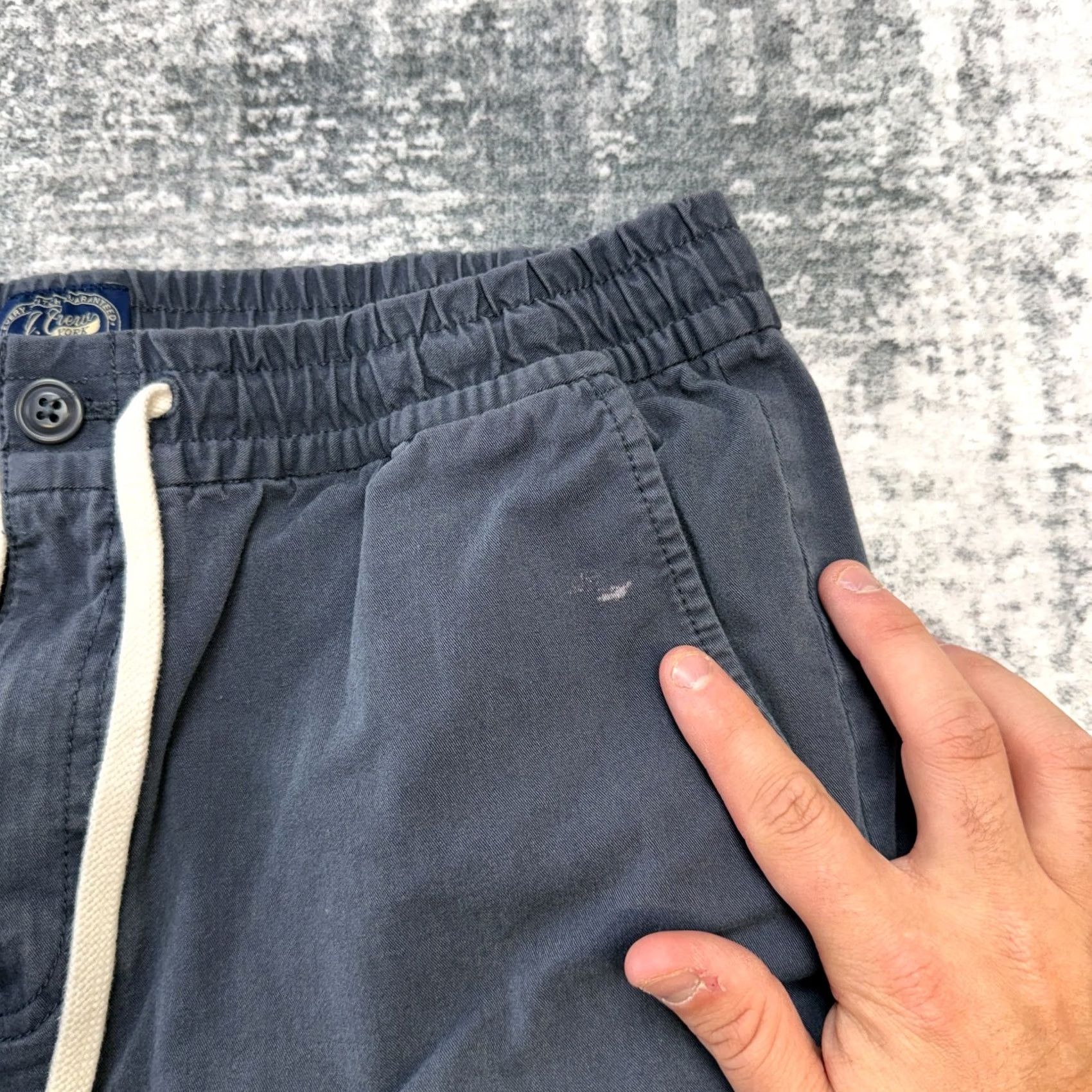 J.Crew J.CREW Dock Pants Slim Regular 30x24 Blue Corduroy Elastic Waist Drawstring Chest Pocket Men Pants Size US 31 - 3 Thumbnail