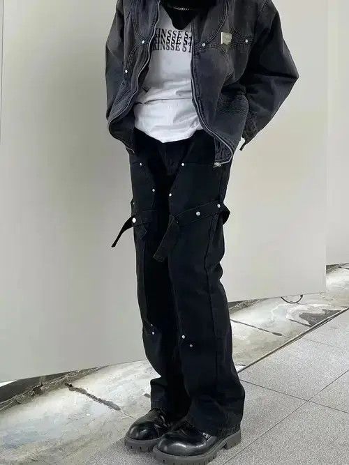VIBE utility flared carpenter punk pants Size US 32 / EU 48 - 3 Thumbnail