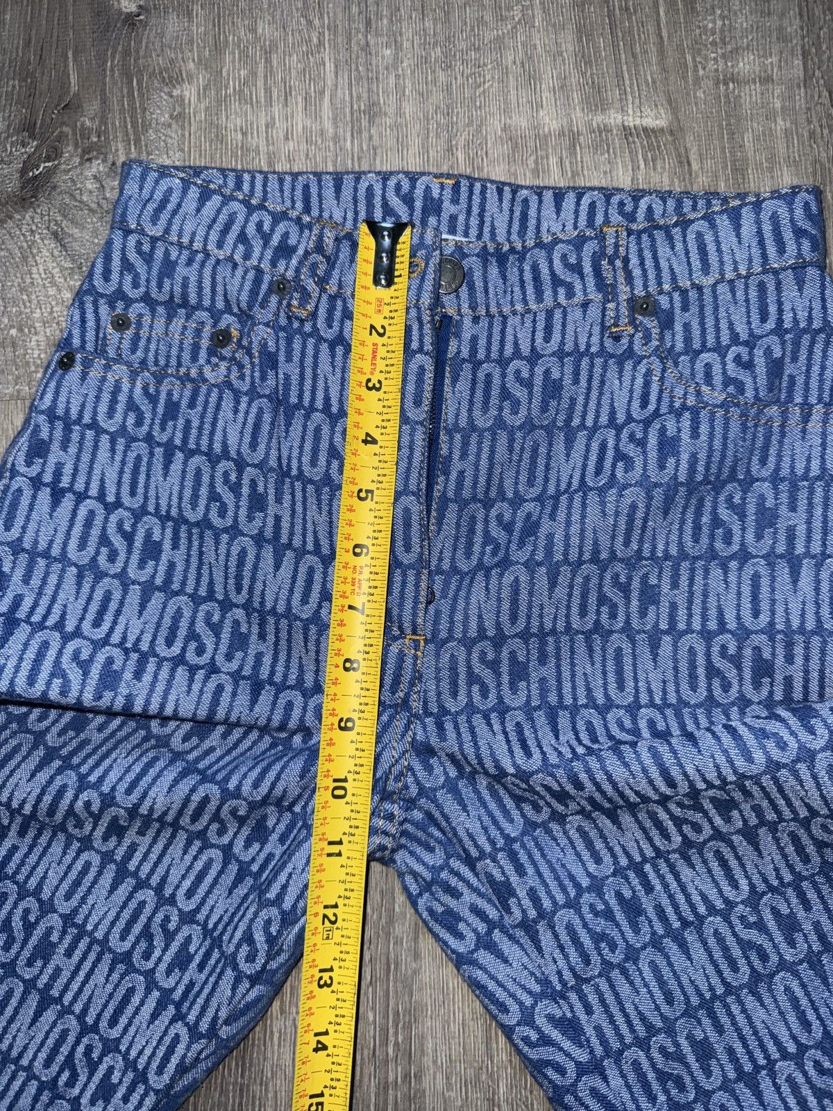 Moschino MOSCHINO Logo Jacquard Mid Rise Straight Jeans Size 24" / US 00 / IT 34 - 8 Thumbnail