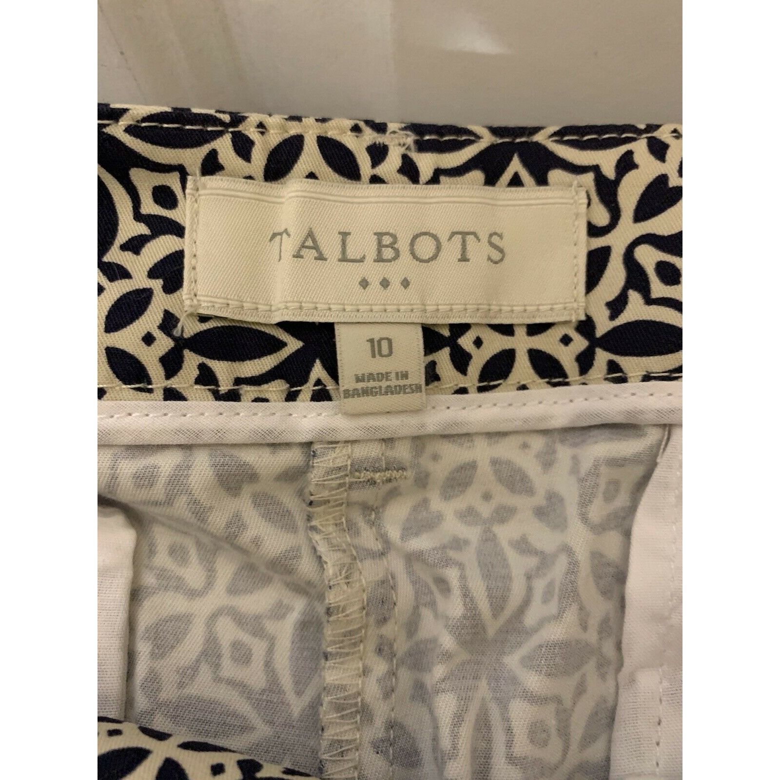 Other TALBOTS Black White Paisley Women Sz 10 Pants Size 32" / US 10 / IT 46 - 2 Thumbnail