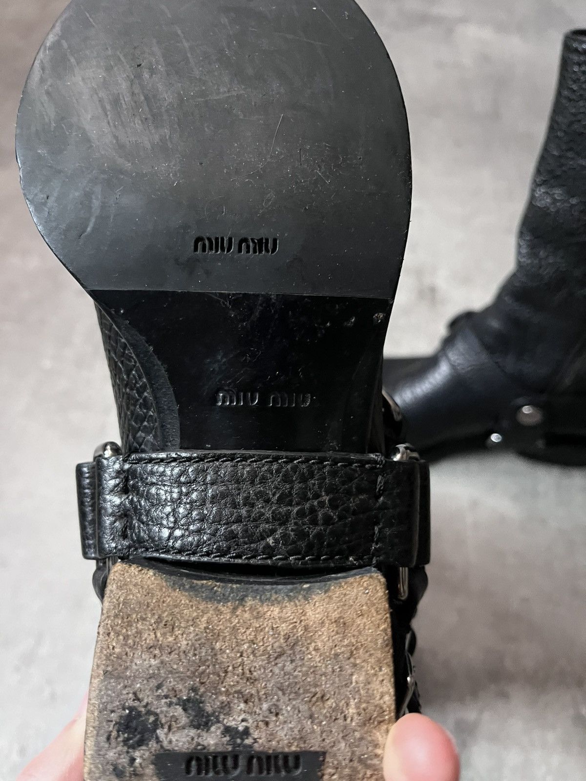 Miu Miu Miu Miu black leather engineer buckle motorcycle boots Size US 9 / IT 39 - 8 Thumbnail