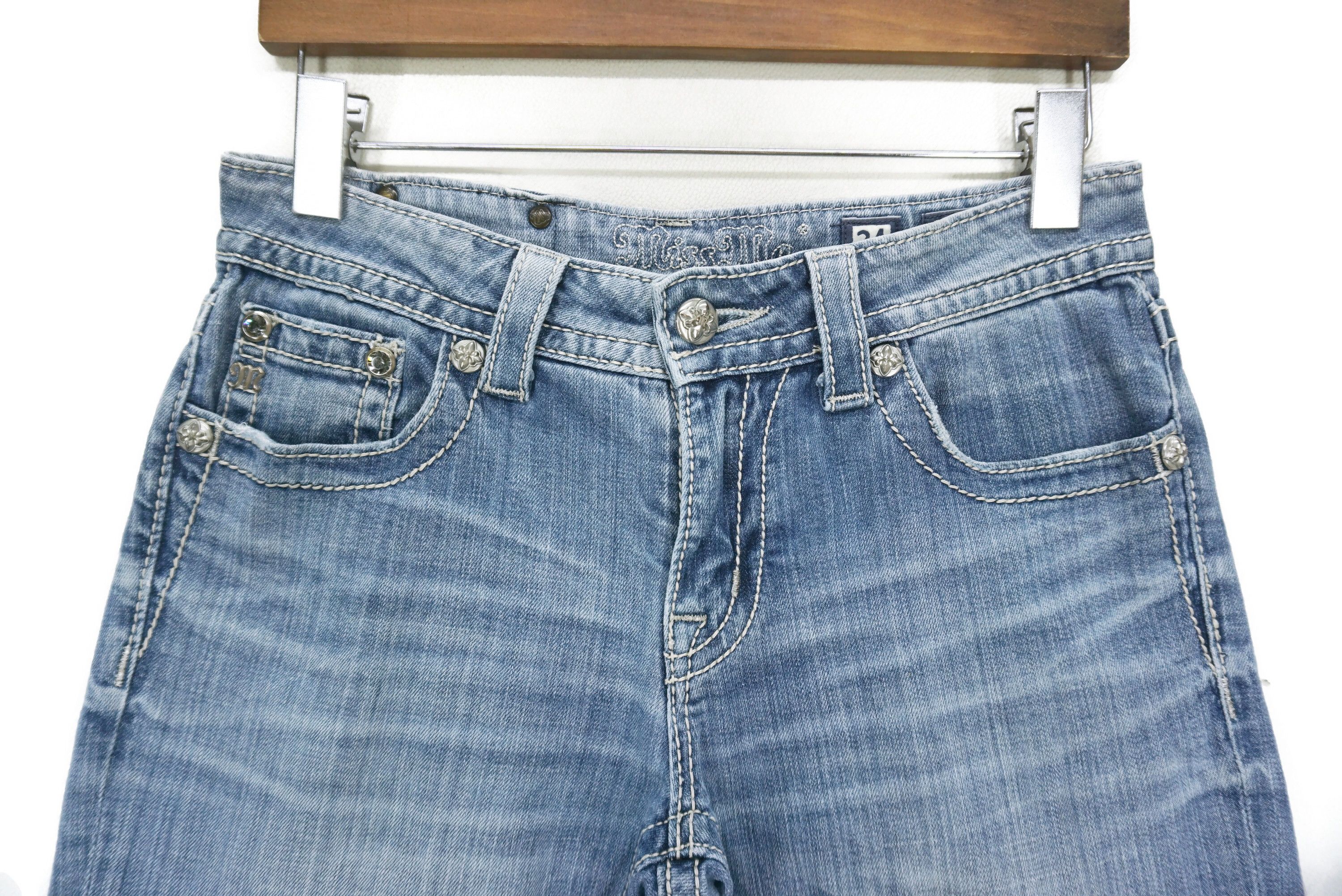 Miss Me Boyfriend Jeans Size 24 fits W29 L25 Studded Cropped Denim Size 24" / US 00 / IT 34 - 3 Thumbnail