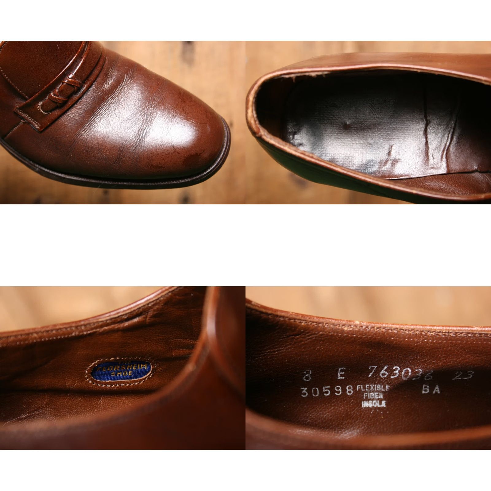 Florsheim VINTAGE Florsheim Brown Leather Loafers Mens Sz. 8E Dress Slip On Leather Upper 8 E Brown Loafer Mens Shoes Vintage 80s Size US 8 / EU 41 - 8 Thumbnail