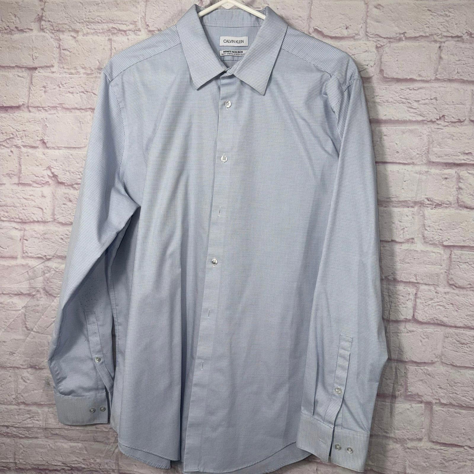 Calvin Klein Calvin Klein Infinite Non-Iron Slim Fit Dress Shirt 17 34/35 Size 44R - 1 Thumbnail