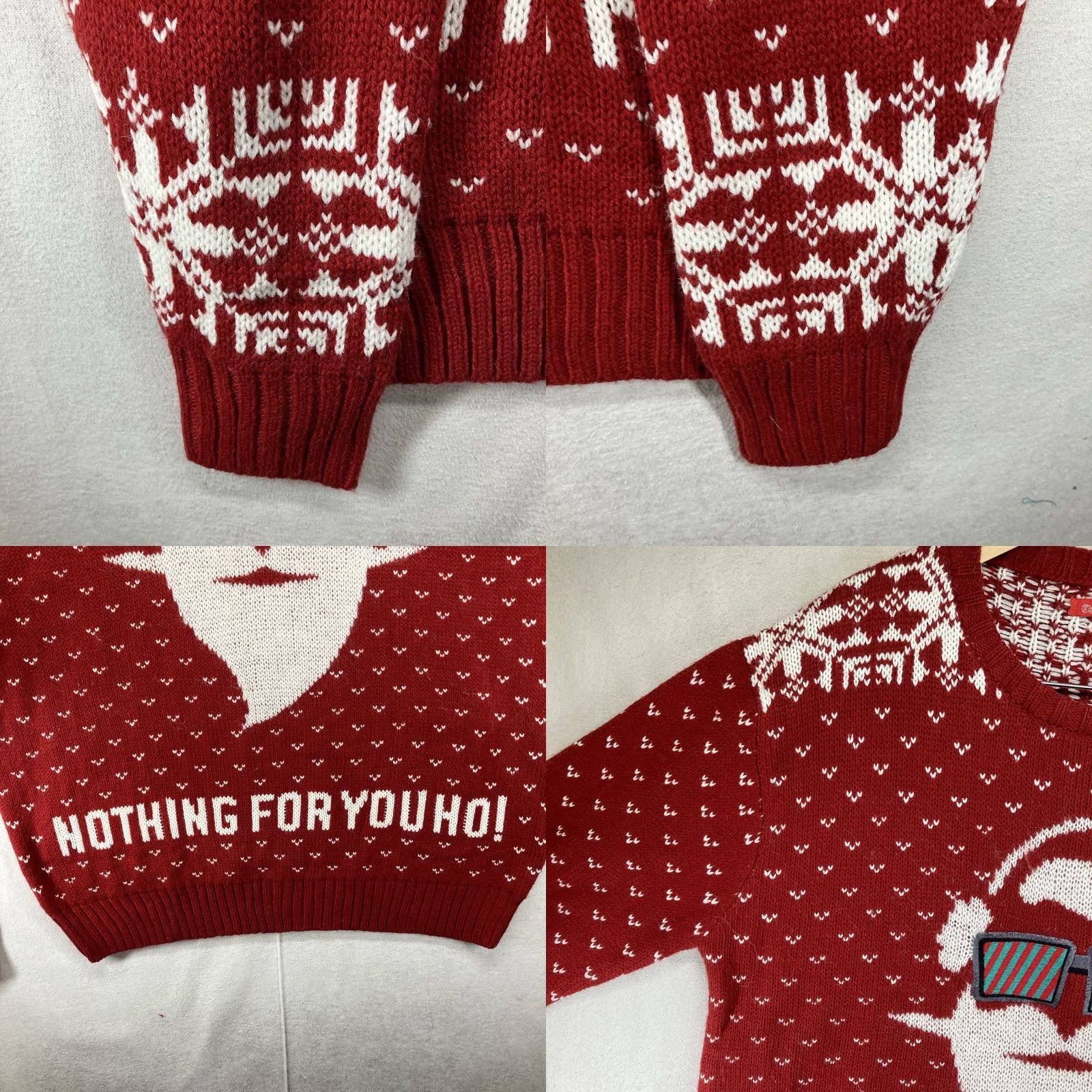 4SDESIGNS Chibi Santa Claus Funny Christmas Ugly Sweater XL Red Long Sleeve Pullover Knit Men Size US XL / EU 56 / 4 - 8 Thumbnail