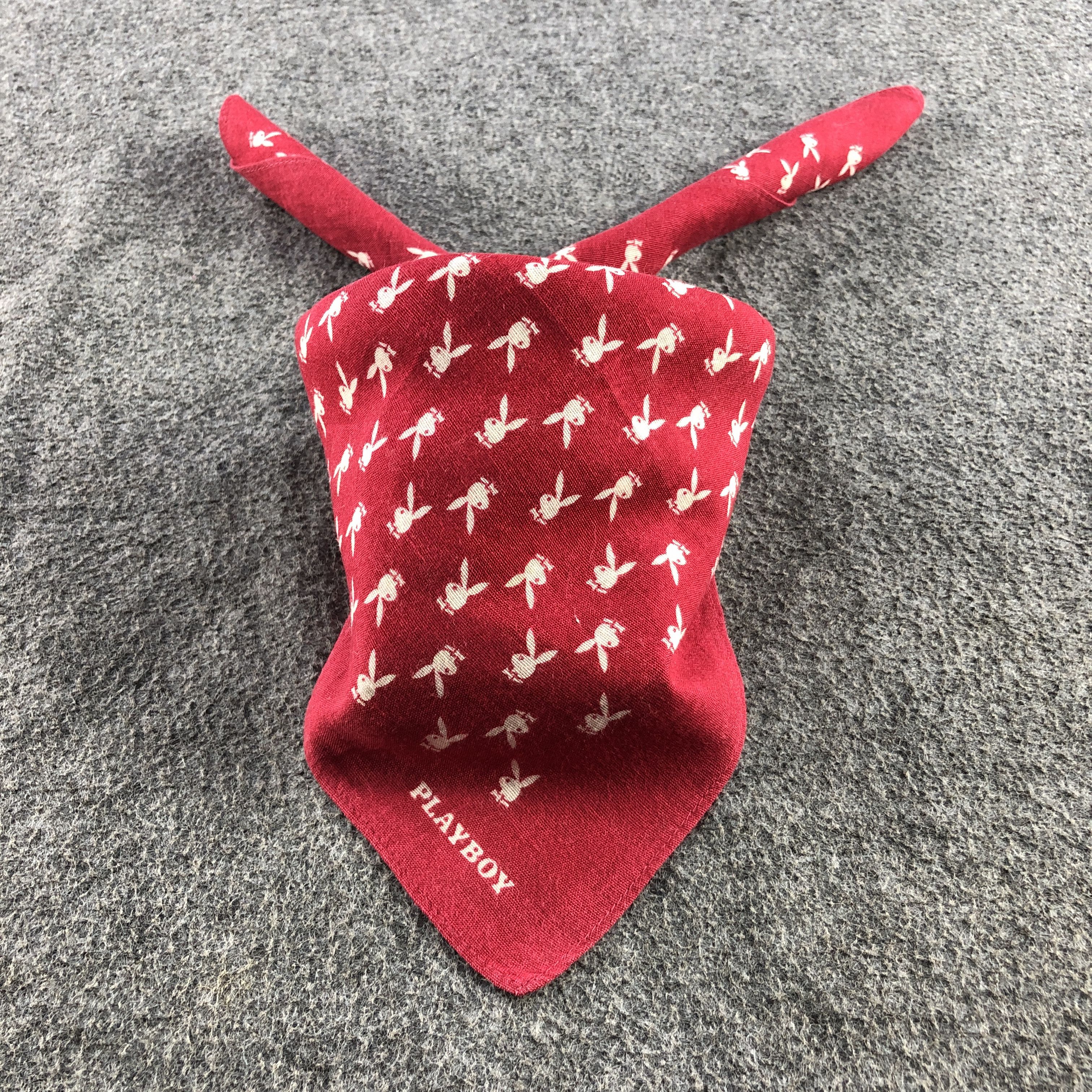 Playboy × Vintage Playboy Rabbit Head Handkerchief Neckerchief Bandana H2475 Size ONE SIZE - 1 Thumbnail