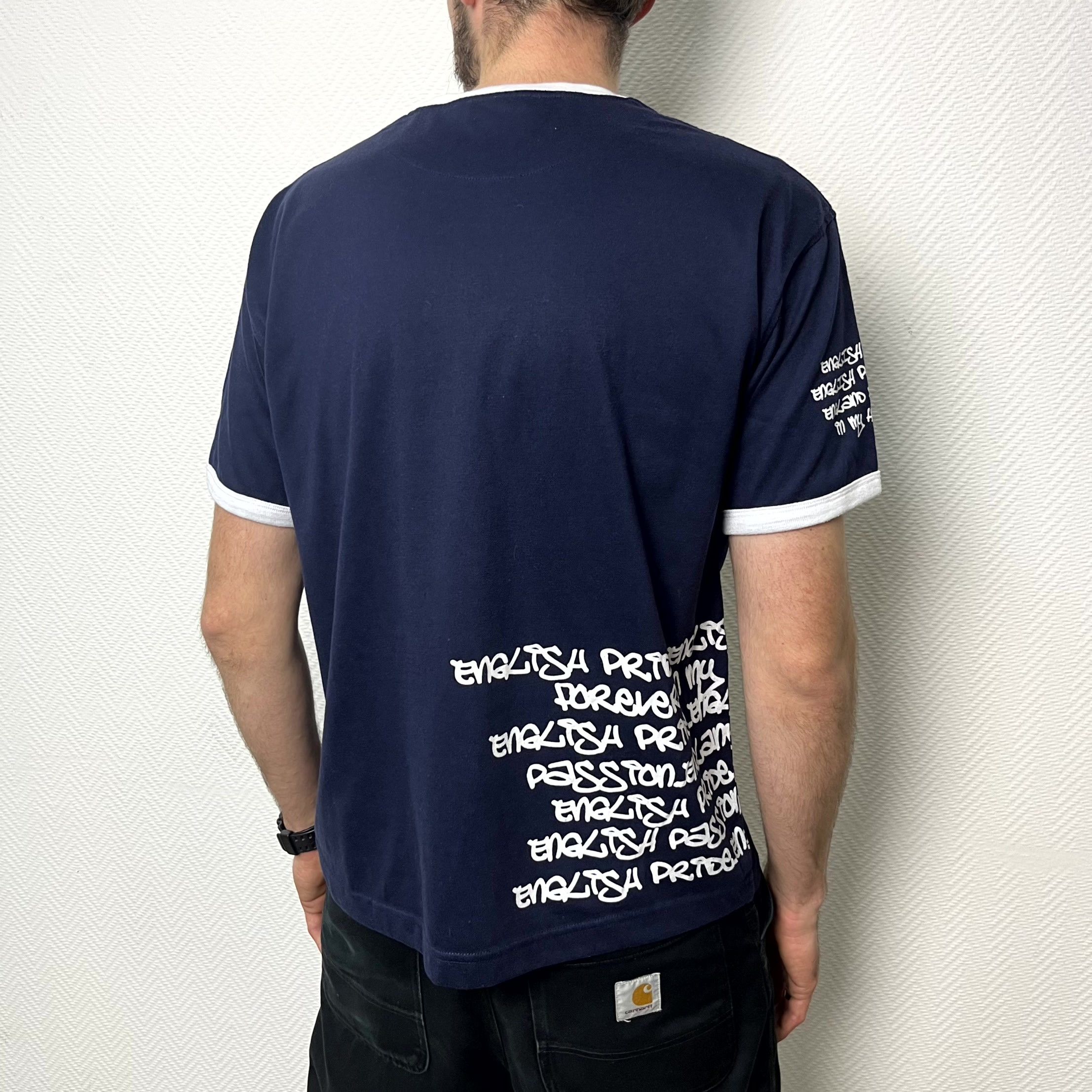 Vintage England Football T-Shirt Logo Cotton Navy Blue Size M Size US M / EU 48-50 / 2 - 13 Thumbnail