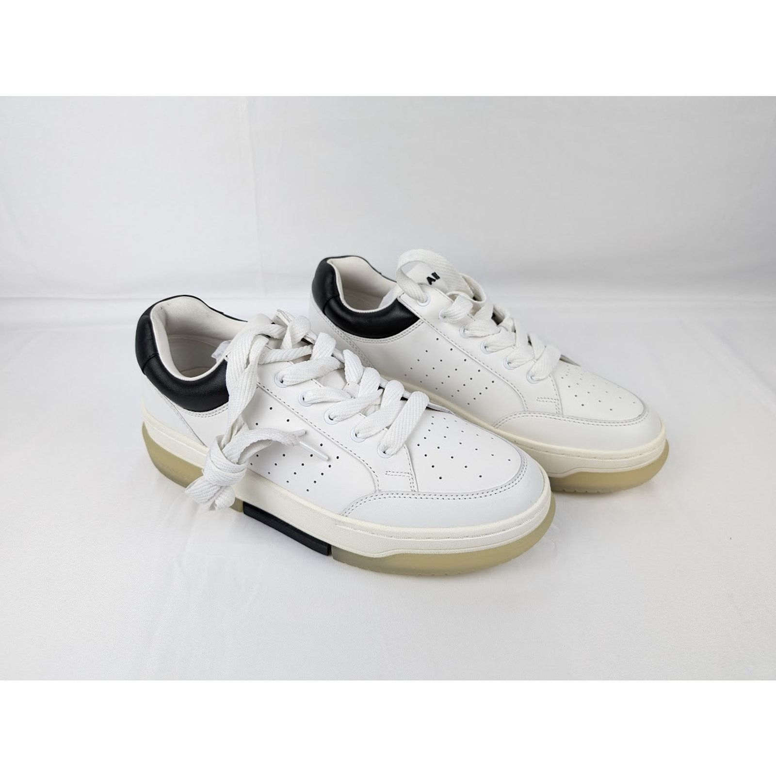 Amiri o1rshd1 Stadium Low Top Sneakers in White/Black Size US 13 / EU 46 - 10 Thumbnail