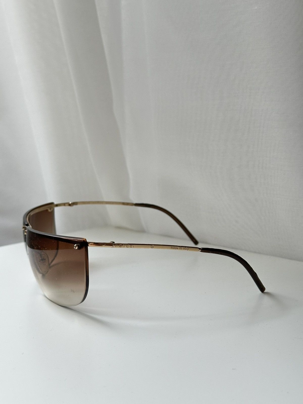 Gucci Gucci 00s Men’s Luxury Brown Rare Sunglasses Size ONE SIZE - 1 Thumbnail
