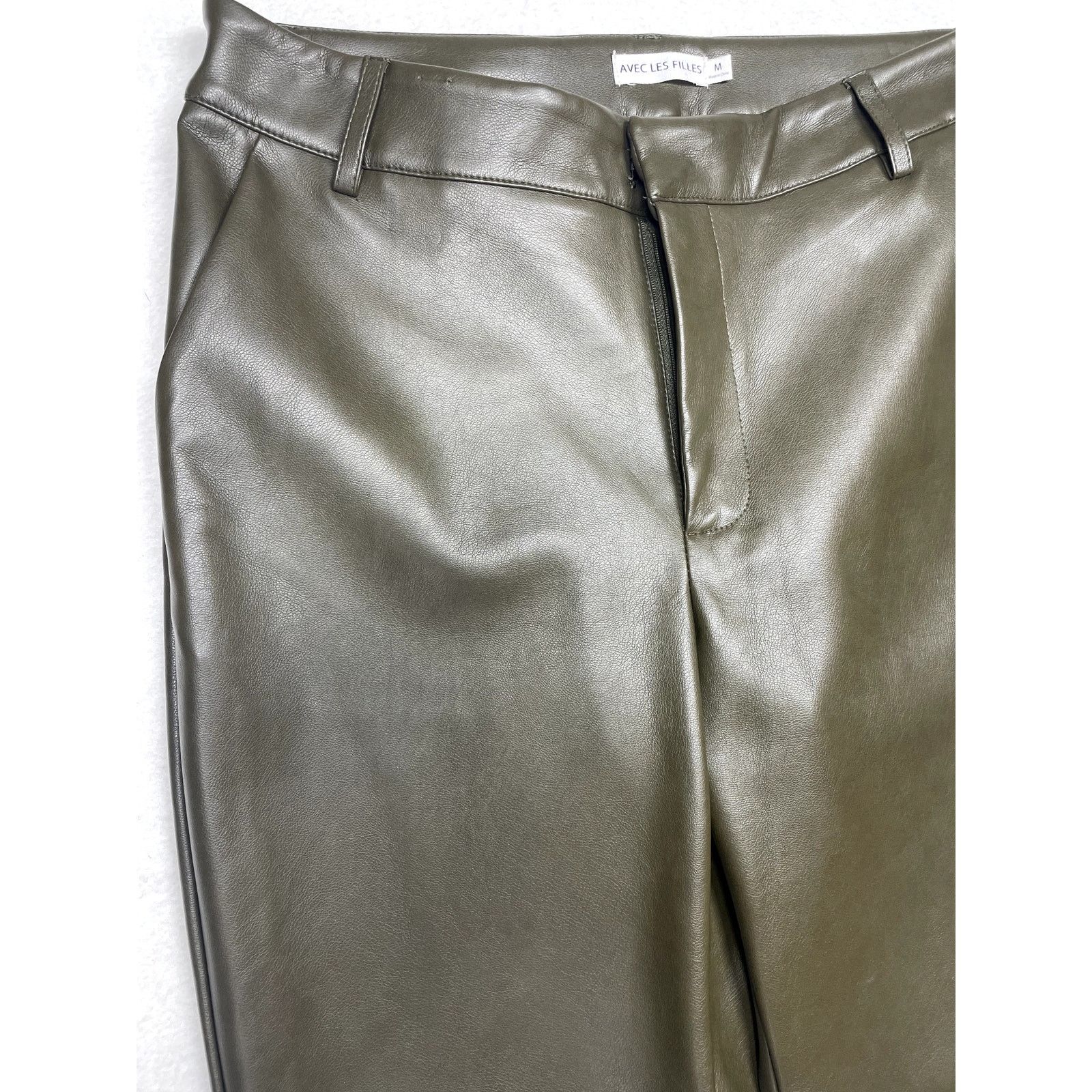 Other Avec Les Filles Women’s Medium Faux Leather Cropped Pants Size 30" / US 8 / IT 44 - 2 Thumbnail