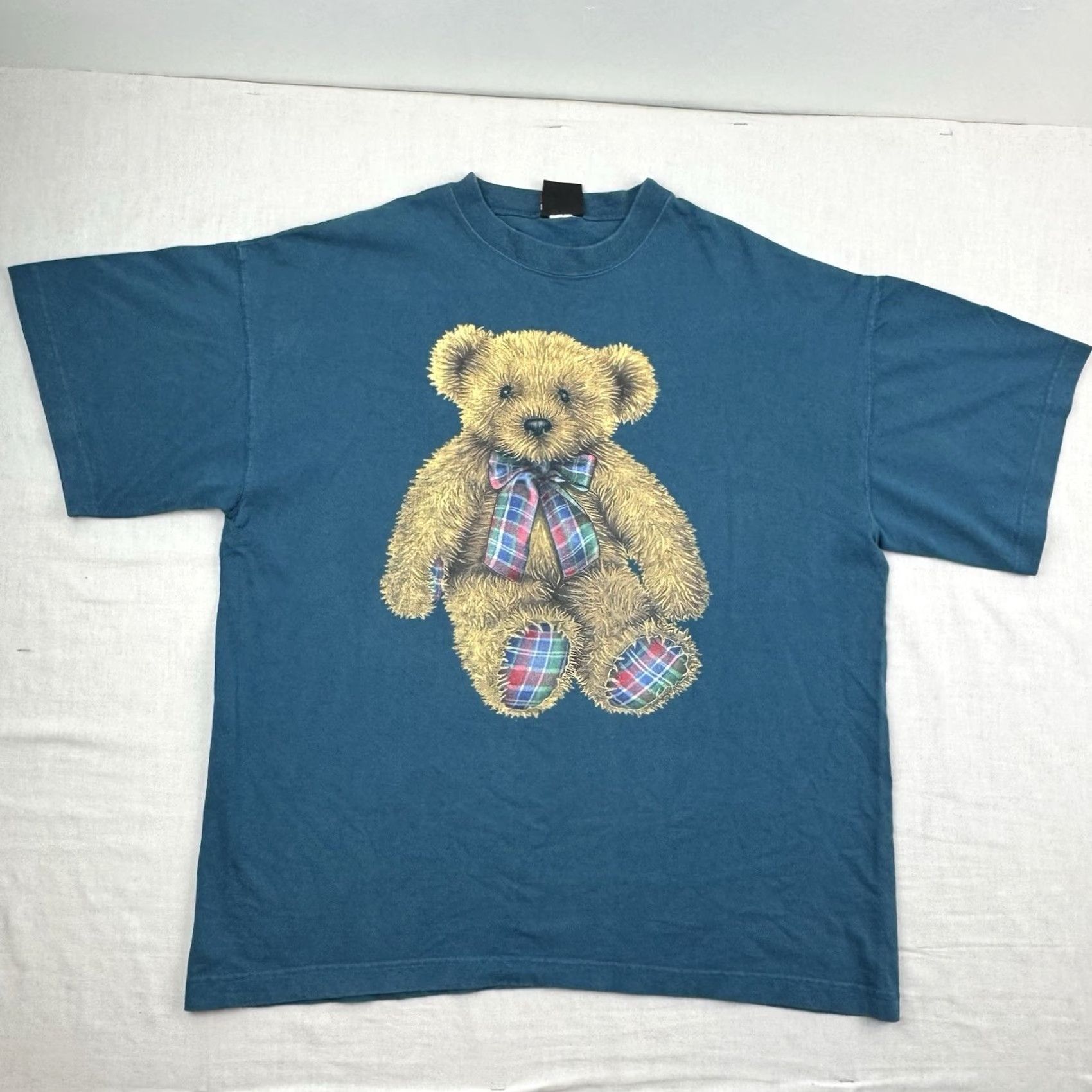 Vintage VINTAGE Teddy Bear T Shirt XL Blue Signal Mens Hipster 90s Graphic Size US XL / EU 56 / 4 - 2 Thumbnail