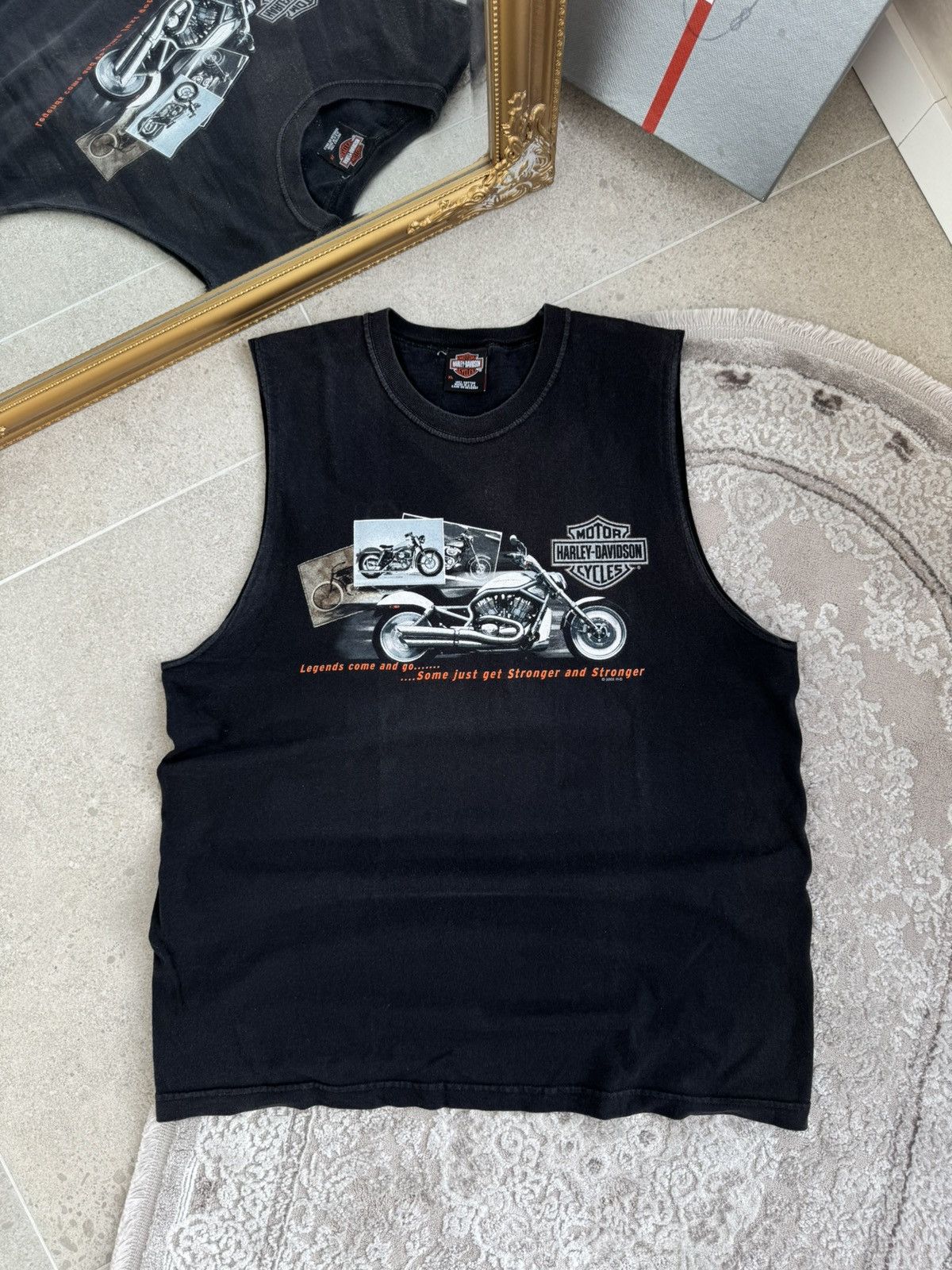 Harley Davidson Vintage 2002 Harley Davidson Sleeveless T-Shirt - Weder Moto Size US XL / EU 56 / 4 - 2 Thumbnail