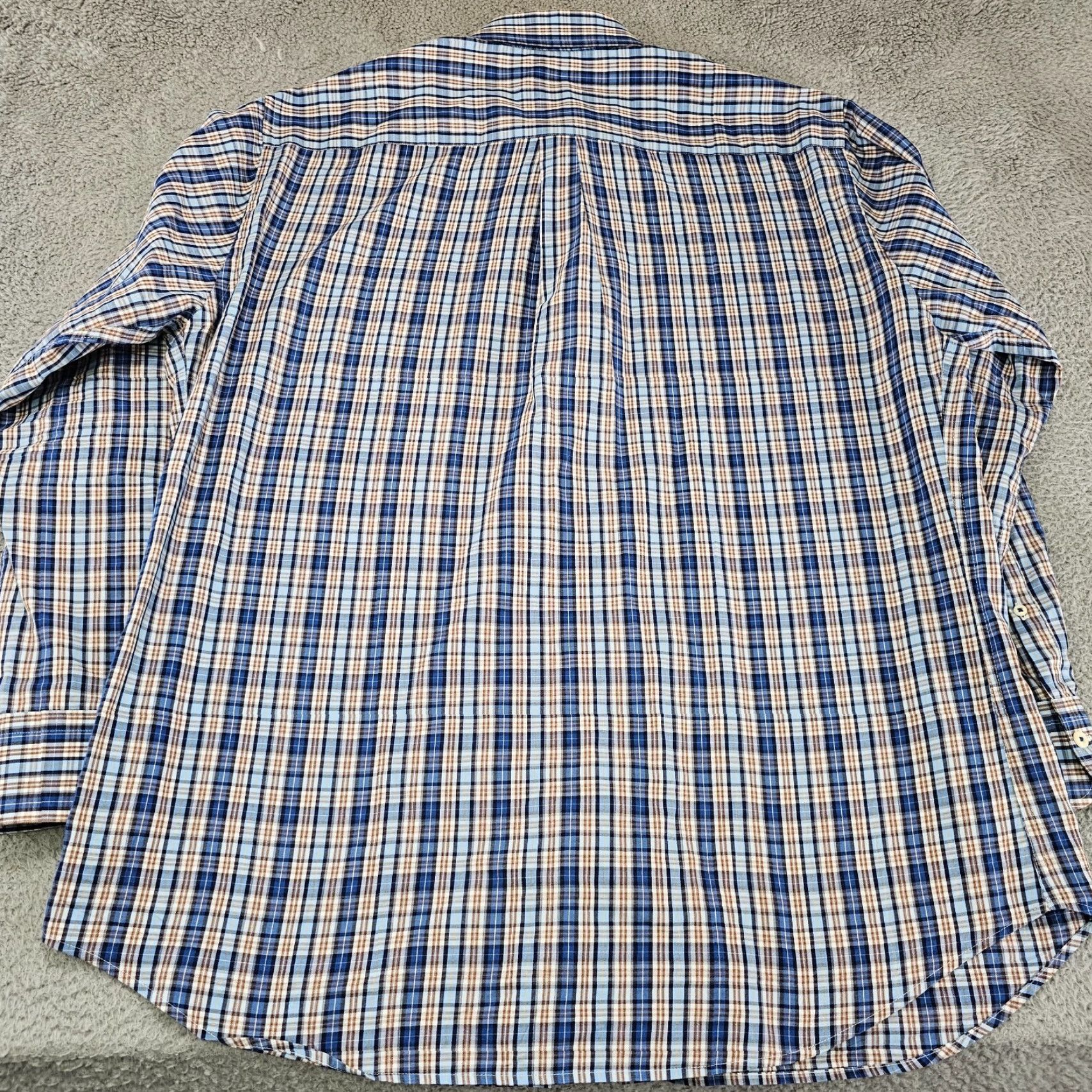 Peter Millar Peter Millar Shirt Mens Size XL Blue Brown Check Long Sleeve Button Up Size US XL / EU 56 / 4 - 6 Thumbnail
