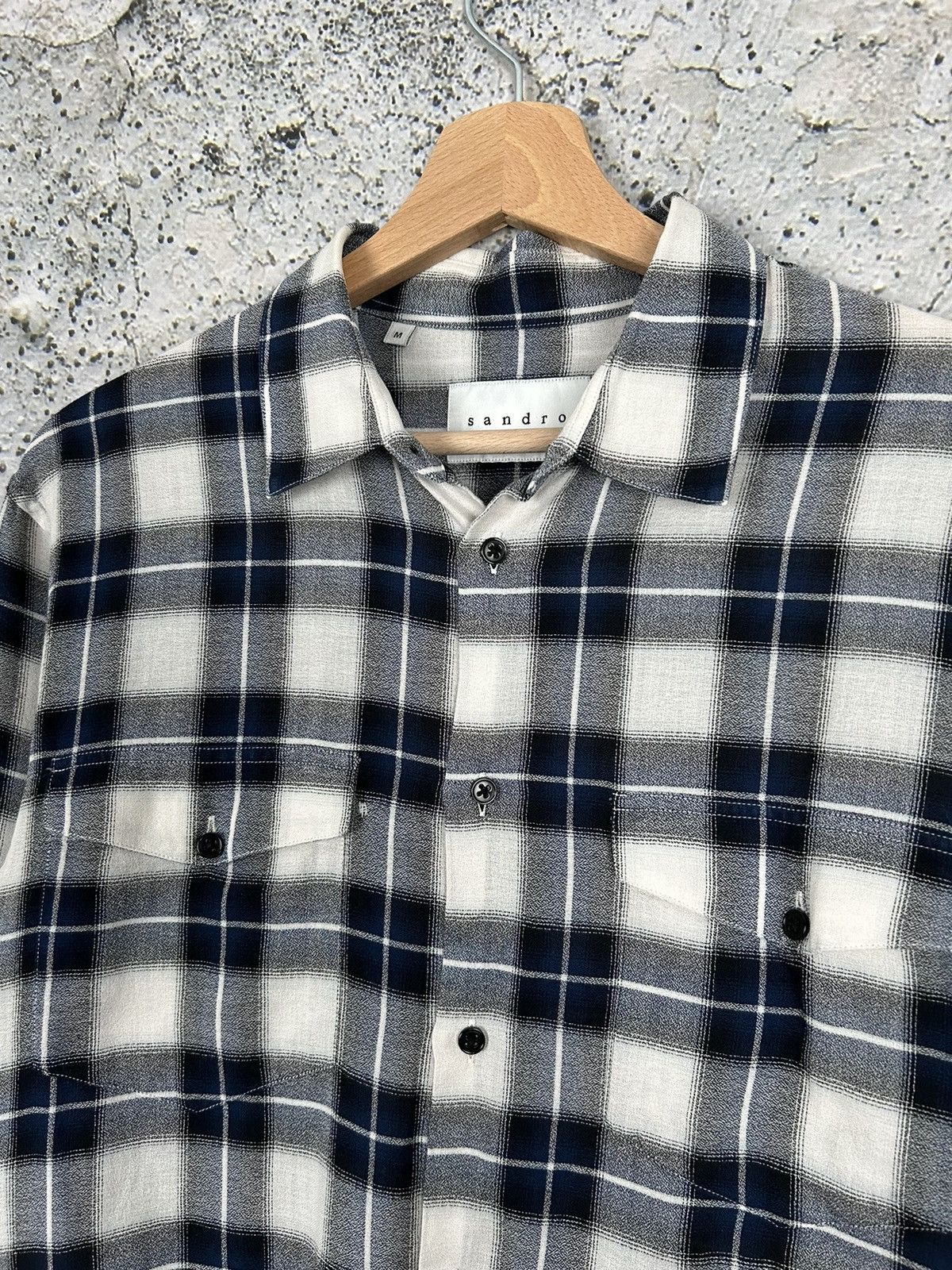 Designer × Sandro Sandro Paris Designer Checkered Shirt Button Ups Rare Hype Size US M / EU 48-50 / 2 - 3 Thumbnail