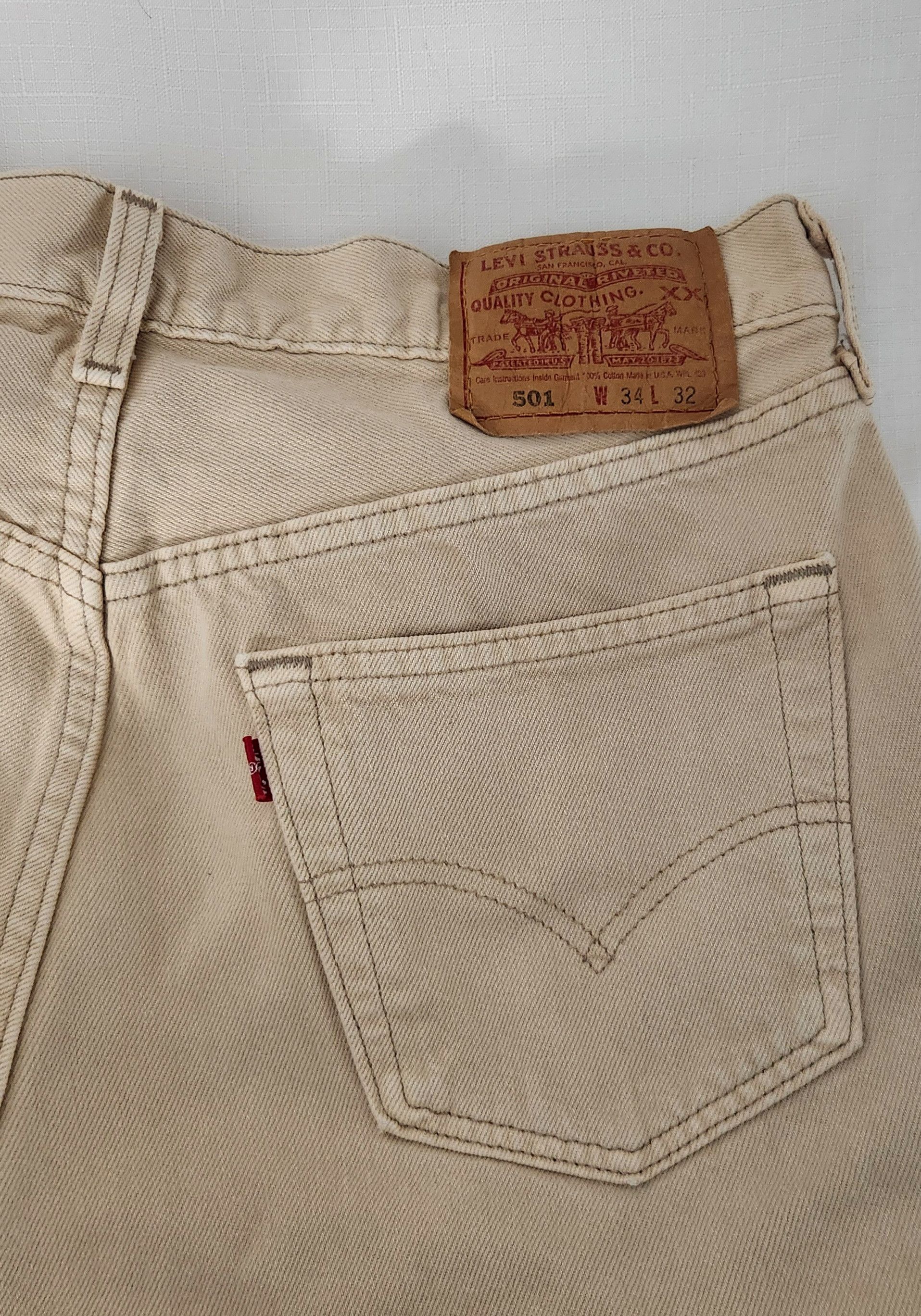 Levi's × Vintage VTG Levi's True Vintage 501 XX Red Tab Cream USA Made 34 Size US 34 / EU 50 - 15 Thumbnail
