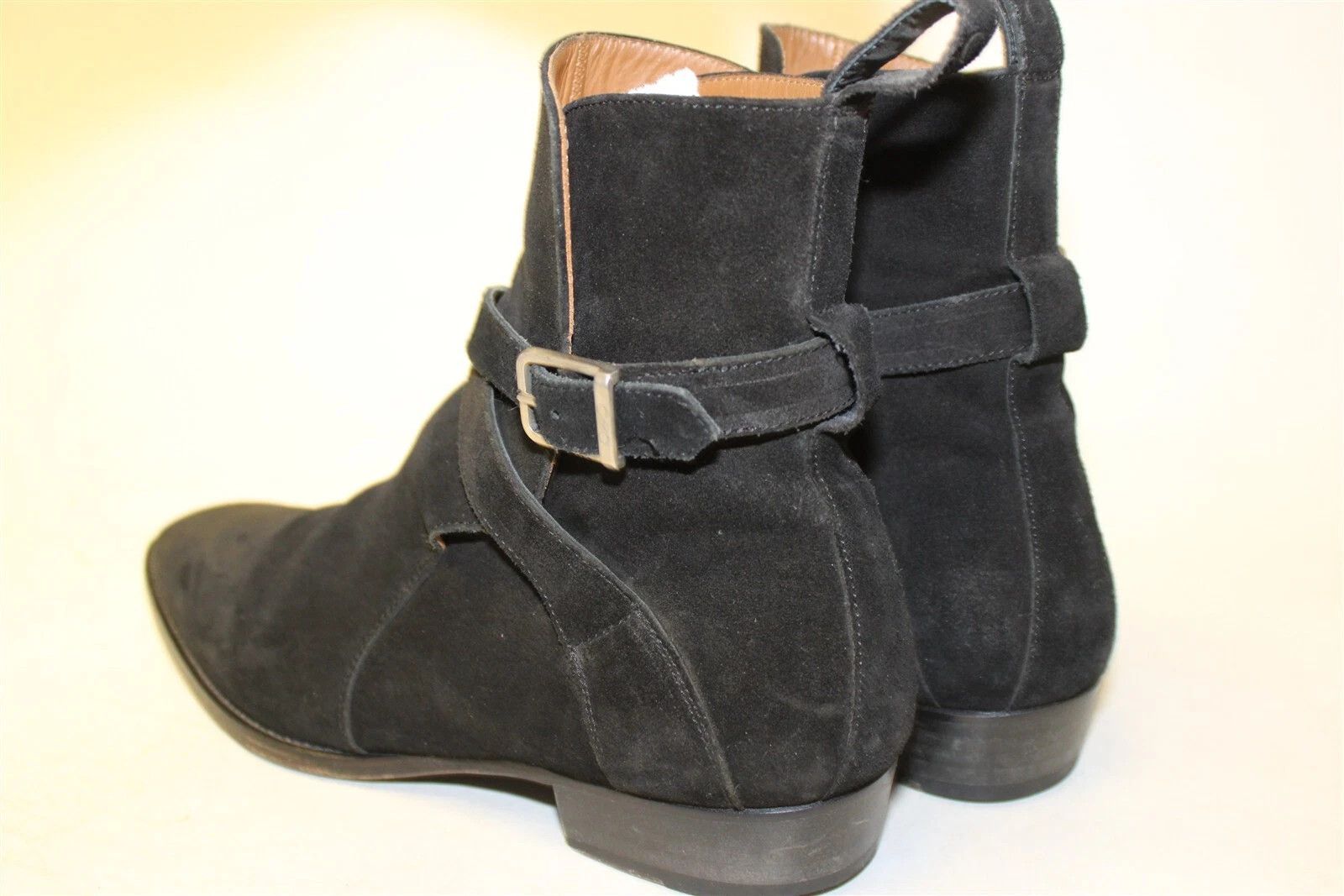 Genuine Leather Black Suede Jodhpur Boots Black 11 Leather Strap Buckle Size US 11 / EU 44 - 8 Thumbnail