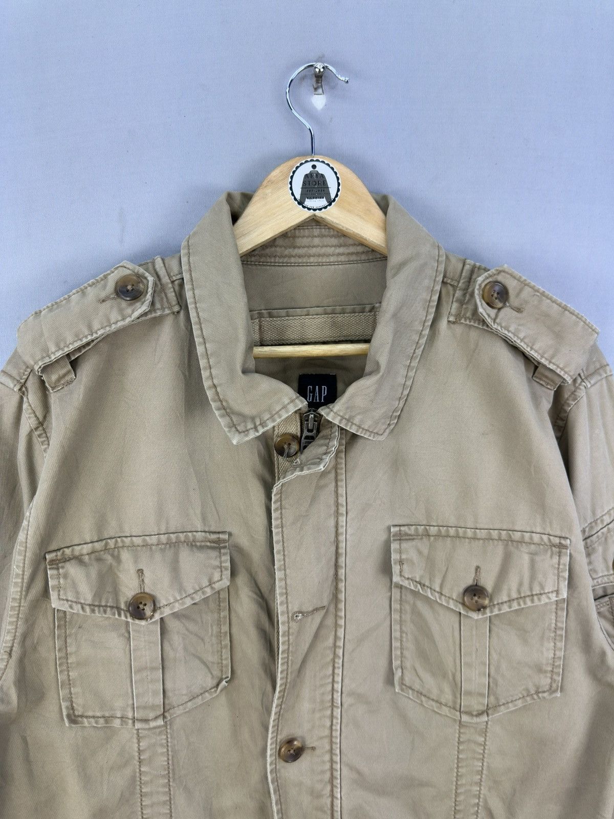 Gap Vintage Y2K Gap Khaki Utility Tactical Jacket Size US XL / EU 56 / 4 - 7 Thumbnail