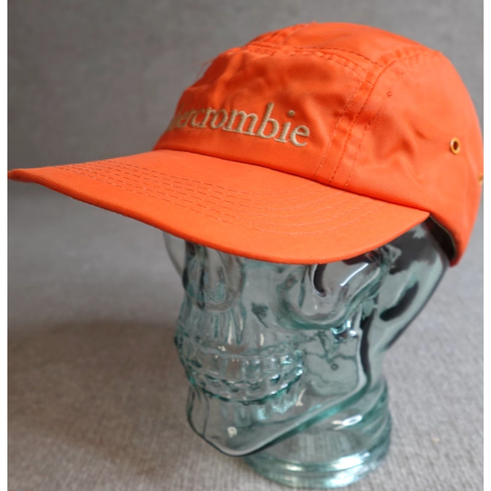 Abercrombie & Fitch VINTAGE Abercrombie & Fitch Hat 5 Panel Orange Nylon 1 Size Men Embroidered Made in USA Retro Camper Size ONE SIZE - 2 Thumbnail