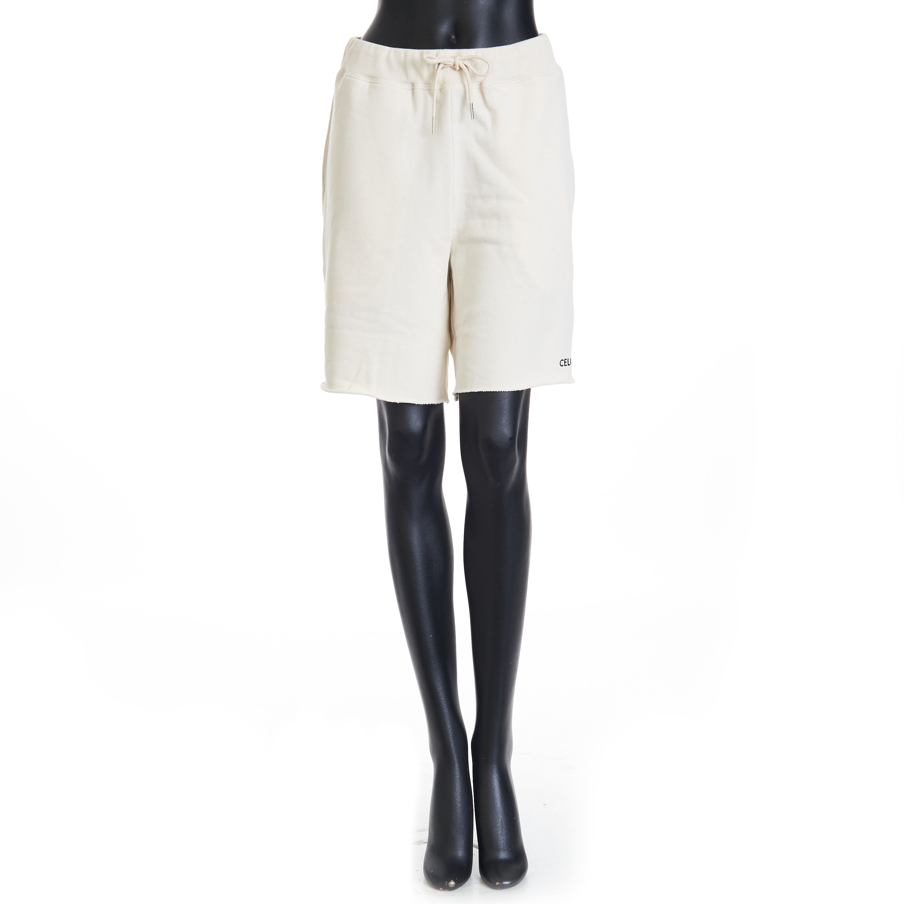 Celine Loose Celine Embroidered Shorts In Cream/Black Size L Size 32" / US 10 / IT 46 - 1 Thumbnail