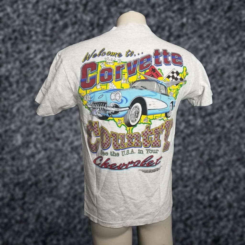 Paradise VINTAGE Paradise Garage T-Shirt Mens M 1959 Corvette Double Sided Gray 50s Cars Vintage Slim Crew Neck Short Sleeve Graphic Print Size US M / EU 48-50 / 2 - 1 Thumbnail