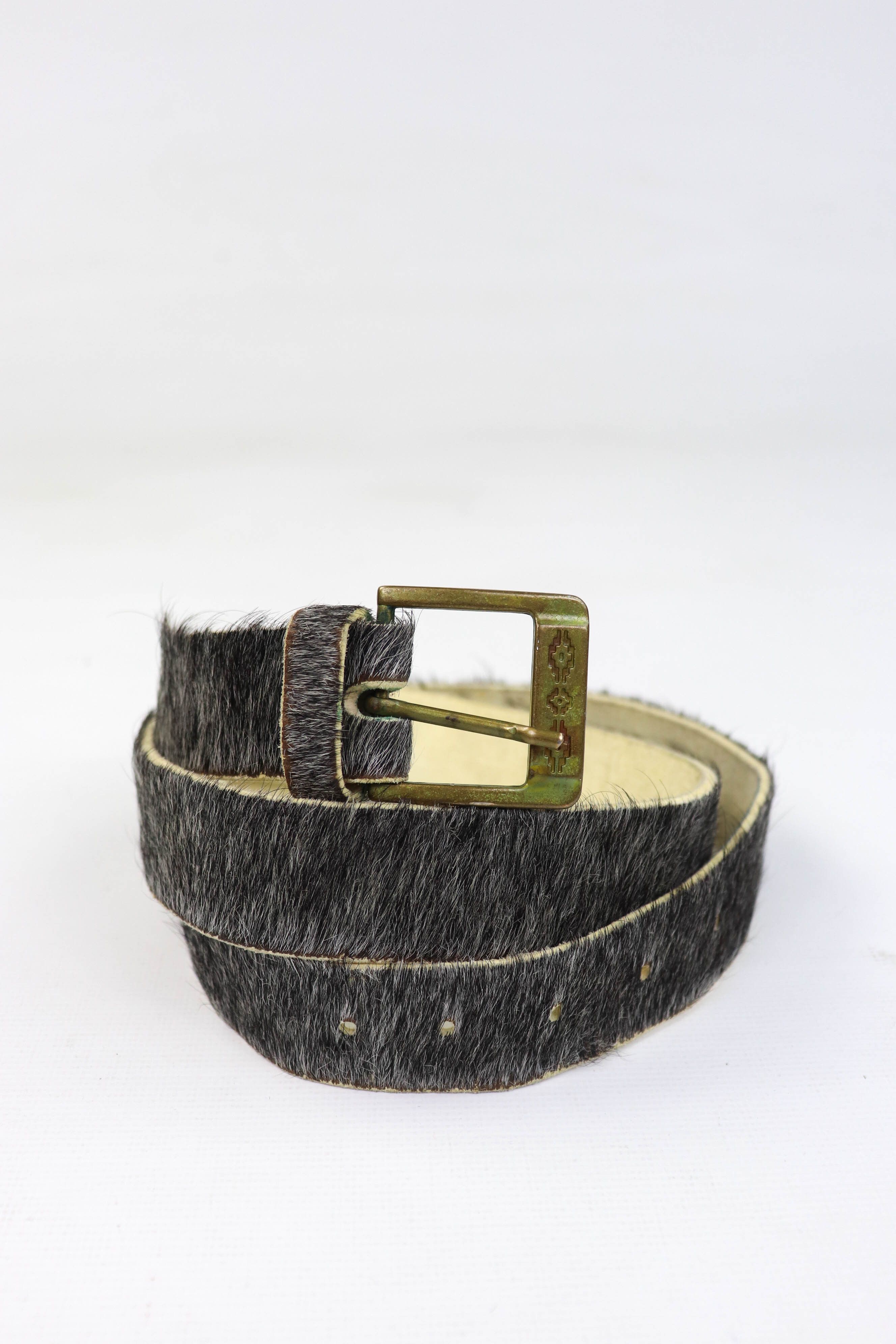 Vintage 90-00s Vintage Gray Fur Belt Size fits 28-32 max Size ONE SIZE - 1 Thumbnail