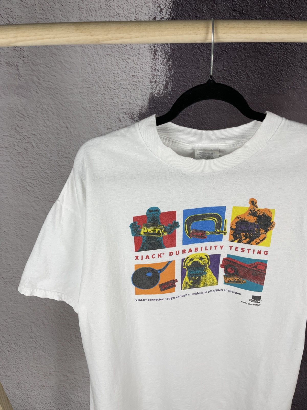 Vintage Vintage 90’s XJack Durability Testing T Shirt Canon Polaroid Size US XL / EU 56 / 4 - 2 Thumbnail