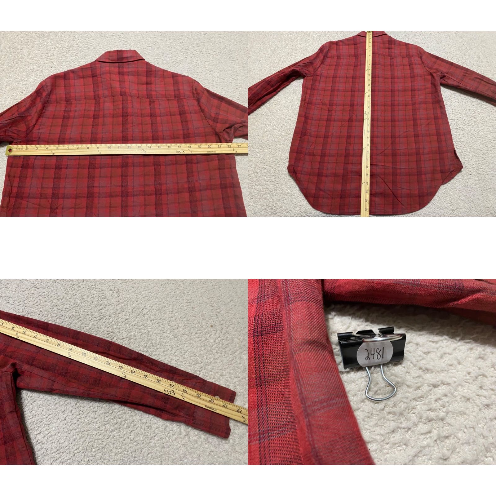 Madewell Madewell Shirt Womens Small Red Plaid Check Long Sleeve Oversized Button-Up Casual Blouse - Regular Fit, 100% Cotton, Fall Spring Summer Winter Size S / US 4 / IT 40 - 8 Thumbnail