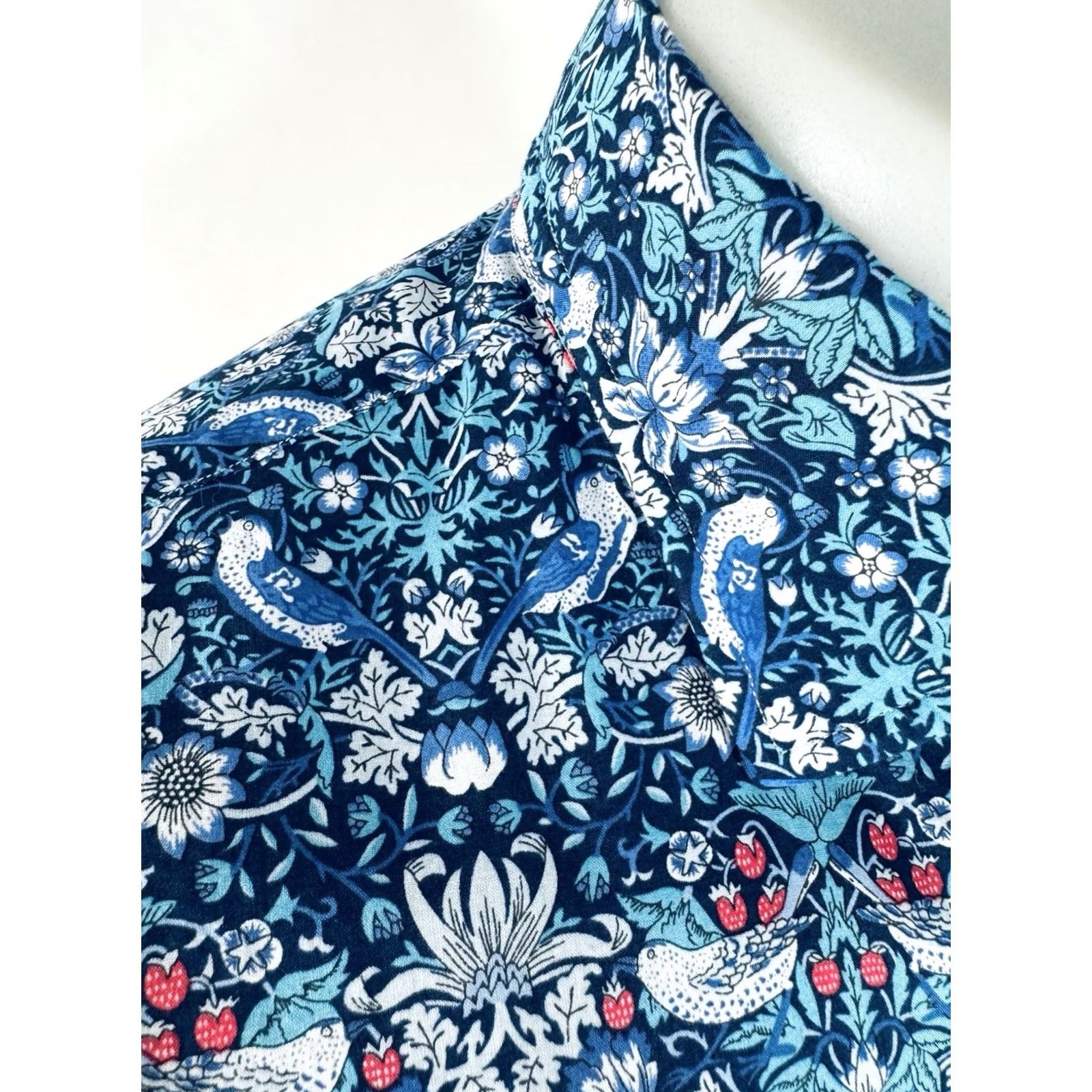 Sid Mashburn SID MASHBURN Shirt Mens M Blue Bird Floral Long Sleeve Size US M / EU 48-50 / 2 - 2 Thumbnail