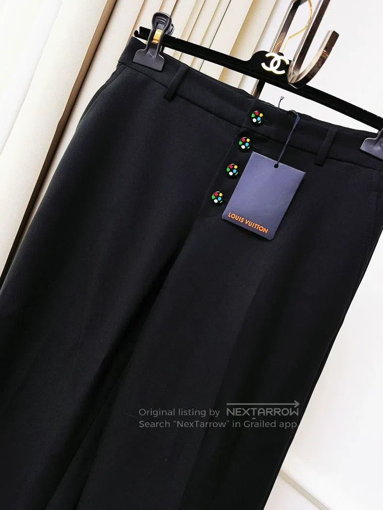 Louis Vuitton Louis Vuitton Yayoi Kusama Co-branded Black Wide Leg Pants Size US 34 / EU 50 - 3 Thumbnail