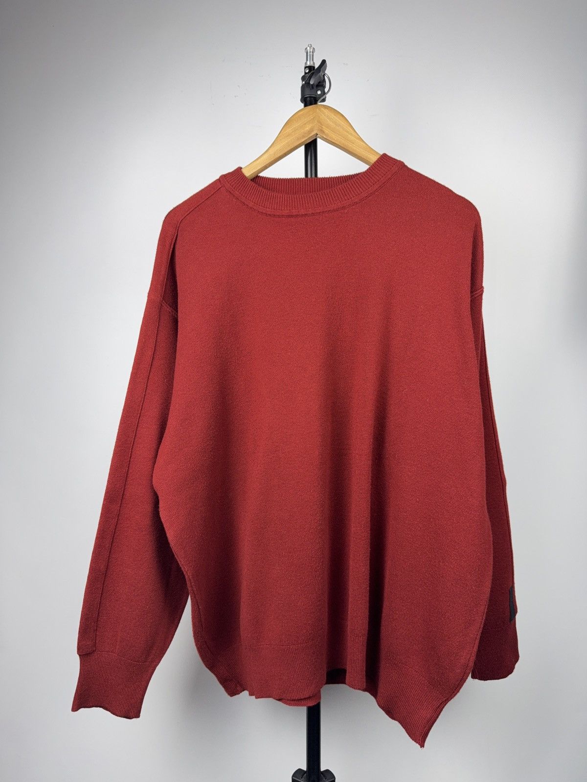 Carlo Colucci Luxury 00s Carlo Colucci Burgundy Knit Sweater Minimalist Size US XL / EU 56 / 4 - 1 Thumbnail