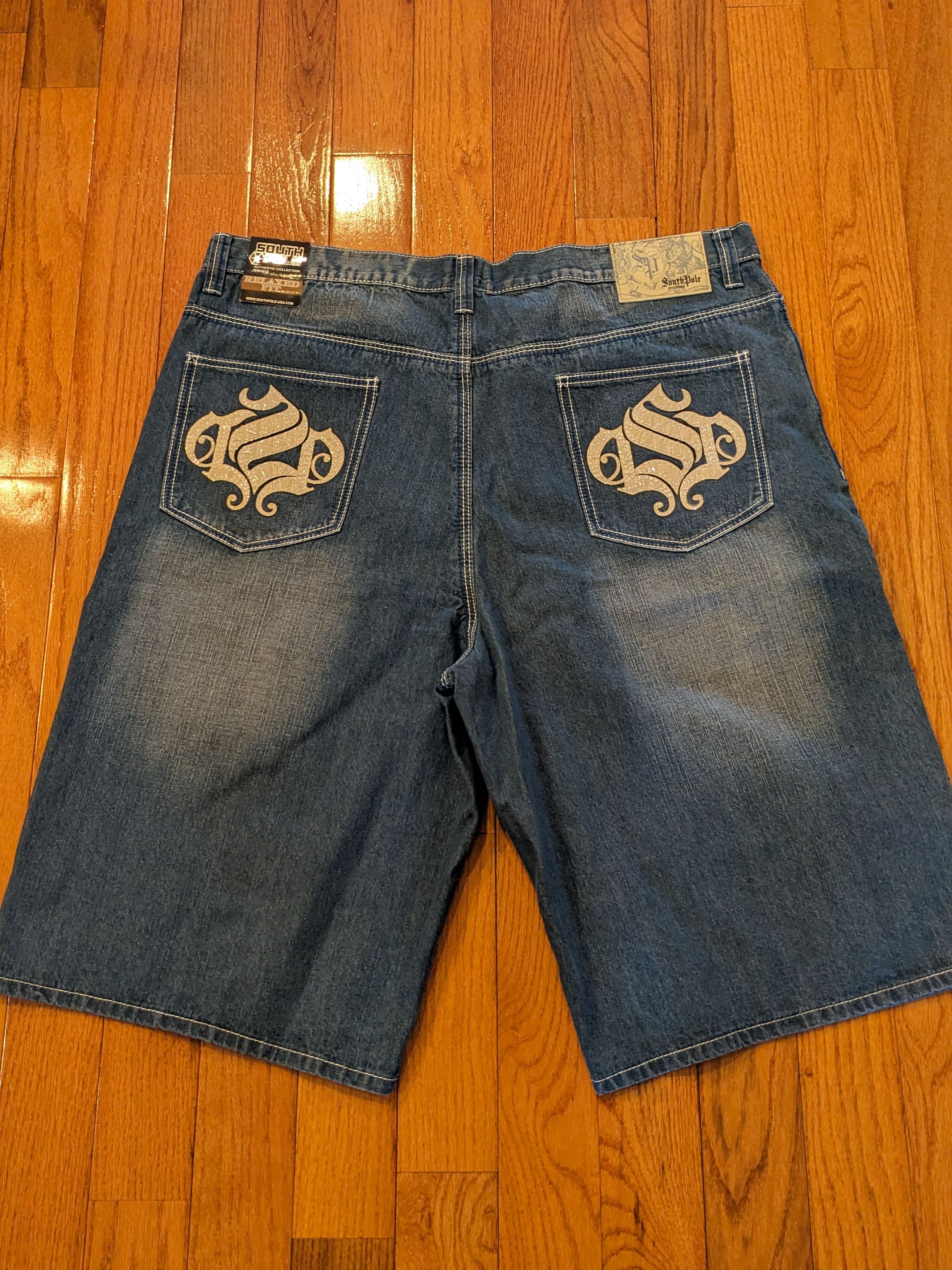 Southpole × Vintage Vintage Y2K SouthPole Premium Relaxed Baggy Denim Shorts Size US 44 / EU 60 - 1 Thumbnail