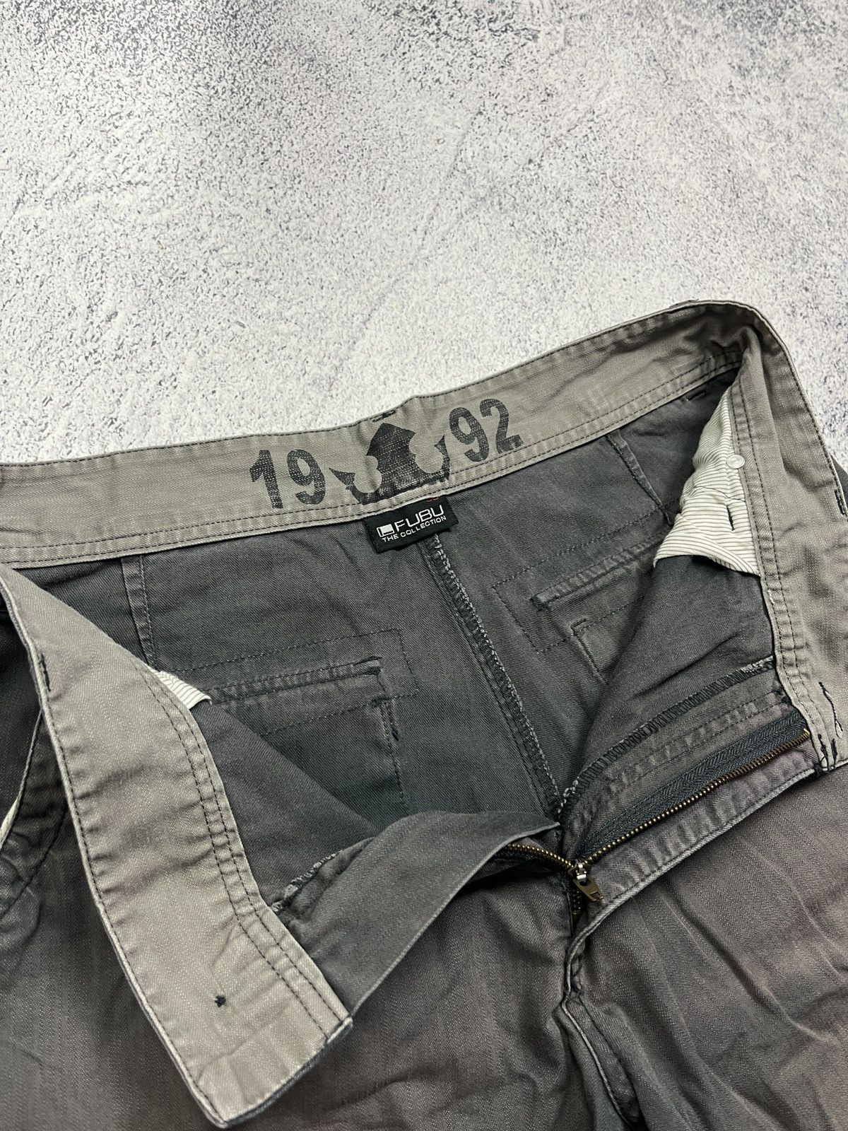Fubu Vintage 90’s FUBU Baggy Crazy Sun Faded Cargo Shorts Y2k Rap Size US 36 / EU 52 - 6 Thumbnail
