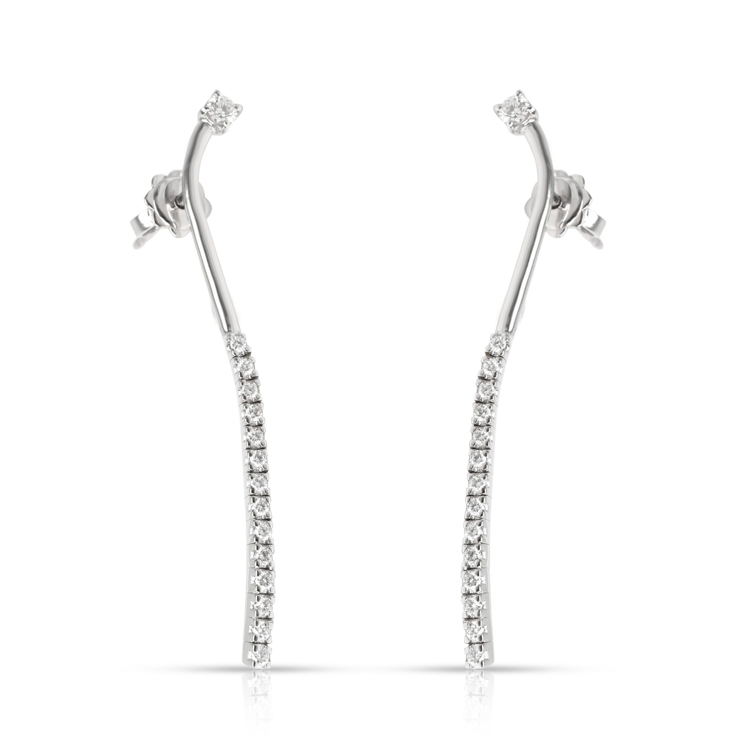 image of Diamond Drop Earrings In 18K White Gold (0.75 Ctw), Women's