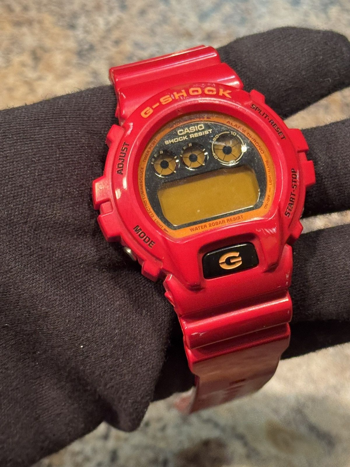 G Shock Casio G-Shock DW-6900 Red Gold Triple Graph Digital Watch Size ONE SIZE - 4 Thumbnail