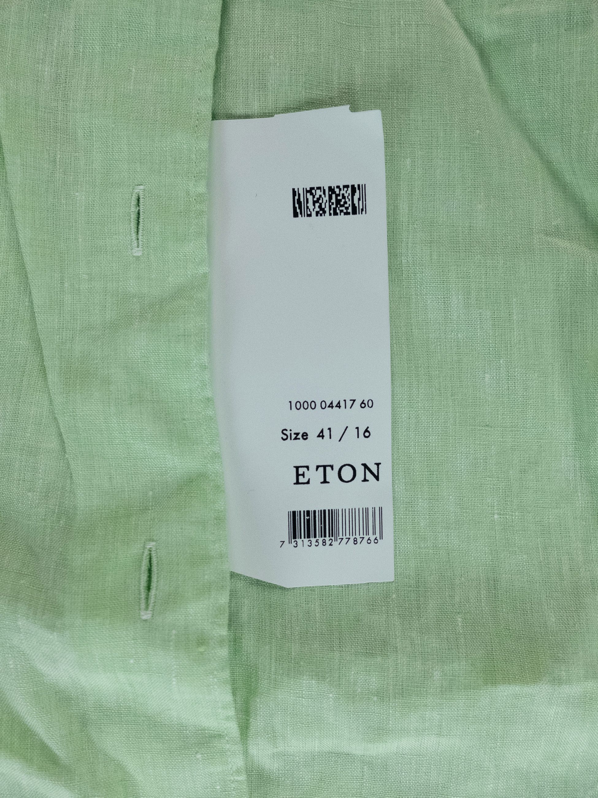 Eton ETON of Sweden contemporary fit green linen shirt 41 Large Size US L / EU 52-54 / 3 - 6 Thumbnail