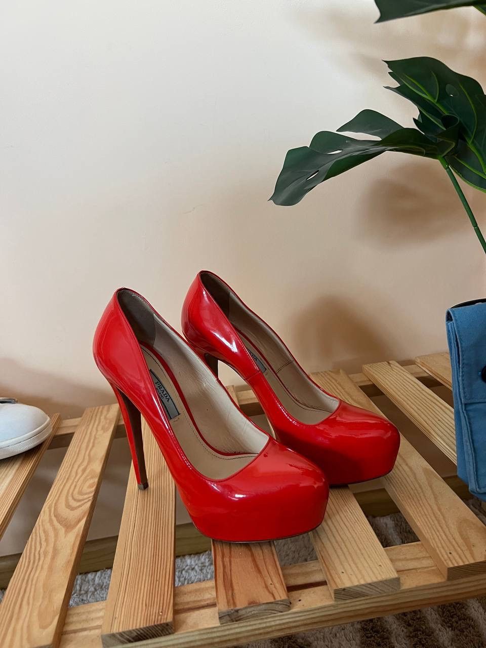 Prada Women High Heels Prada Red Size 37,5 Leather Size US 7.5 / IT 37.5 - 1 Thumbnail