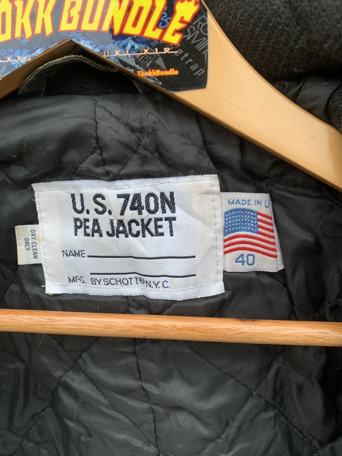 Japanese Brand Vintage 90s Schott U.S.740N Pea Jacket Wool Double Breasted Size US XL / EU 56 / 4 - 9 Thumbnail