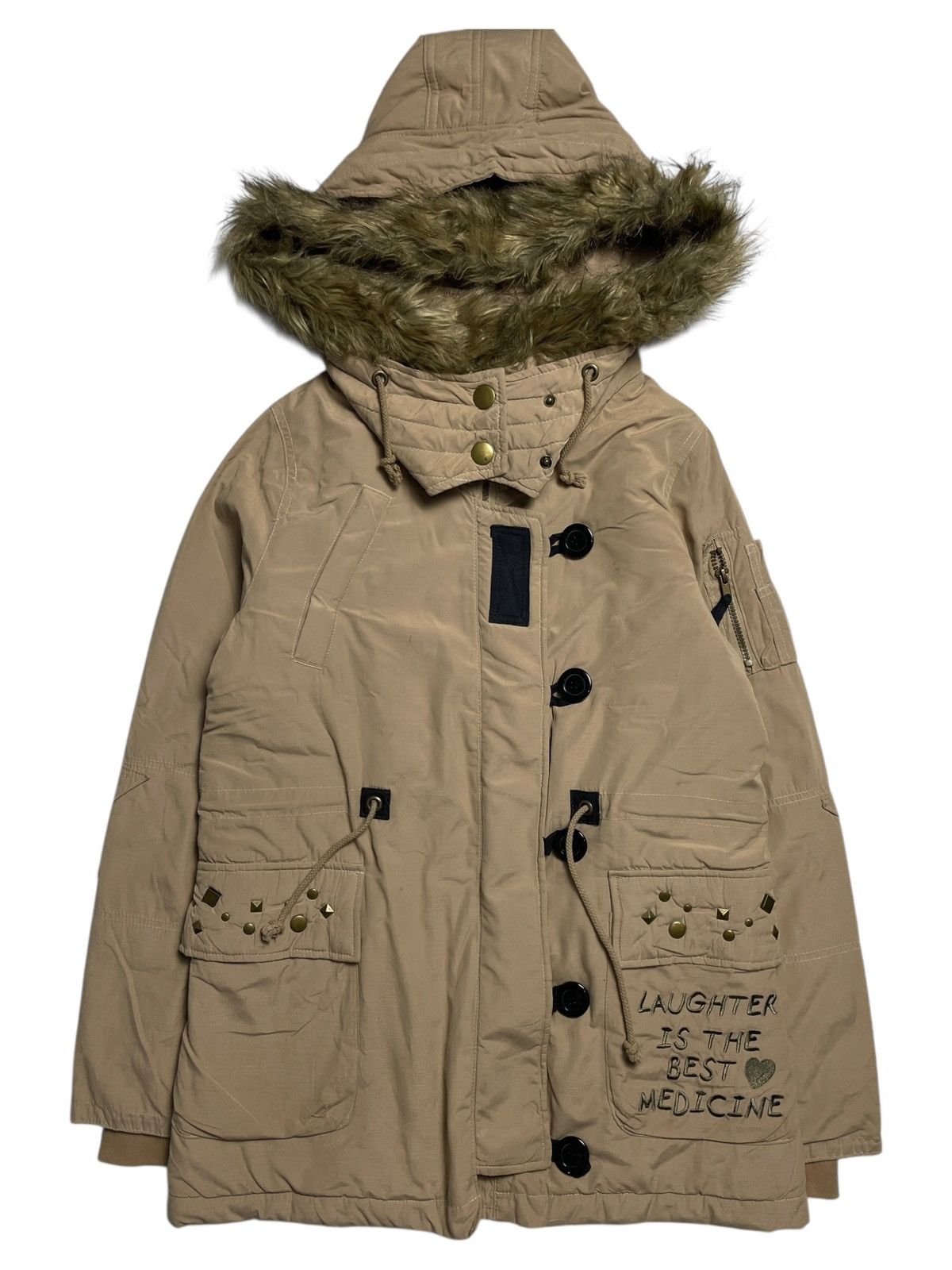 Angel Blue 2000’s Pink Latte - Studded Parka Jacket Size US M / EU 48-50 / 2 - 1 Thumbnail