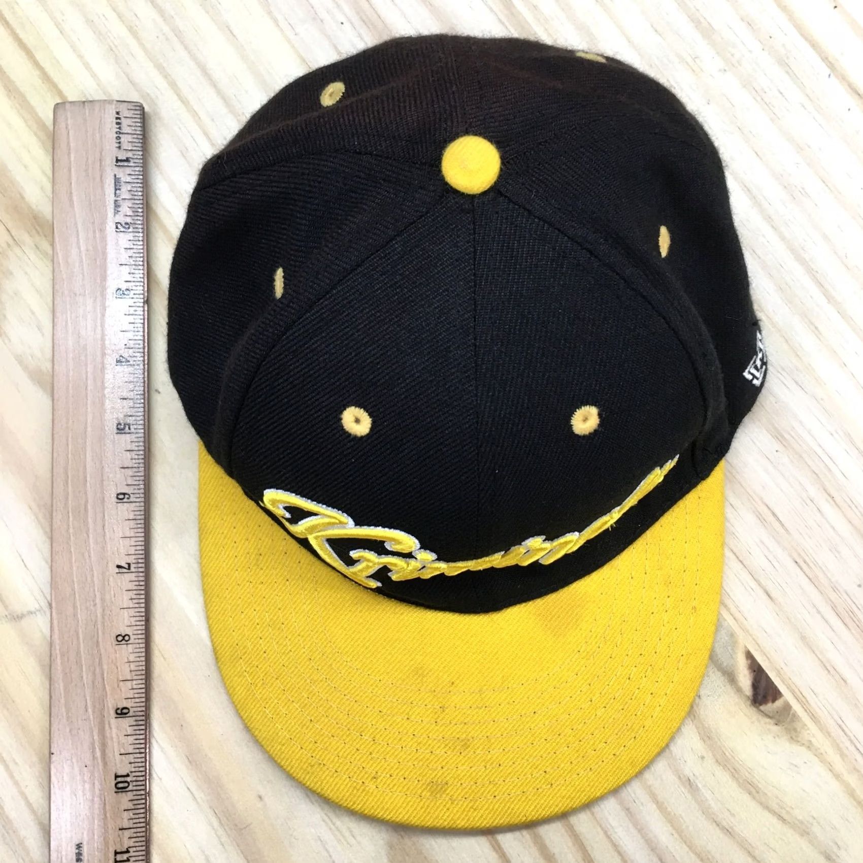 Vintage KR3W Snapback Cap Hat Men One Size Black Yellow Embroidered Adjustable Size ONE SIZE - 3 Thumbnail