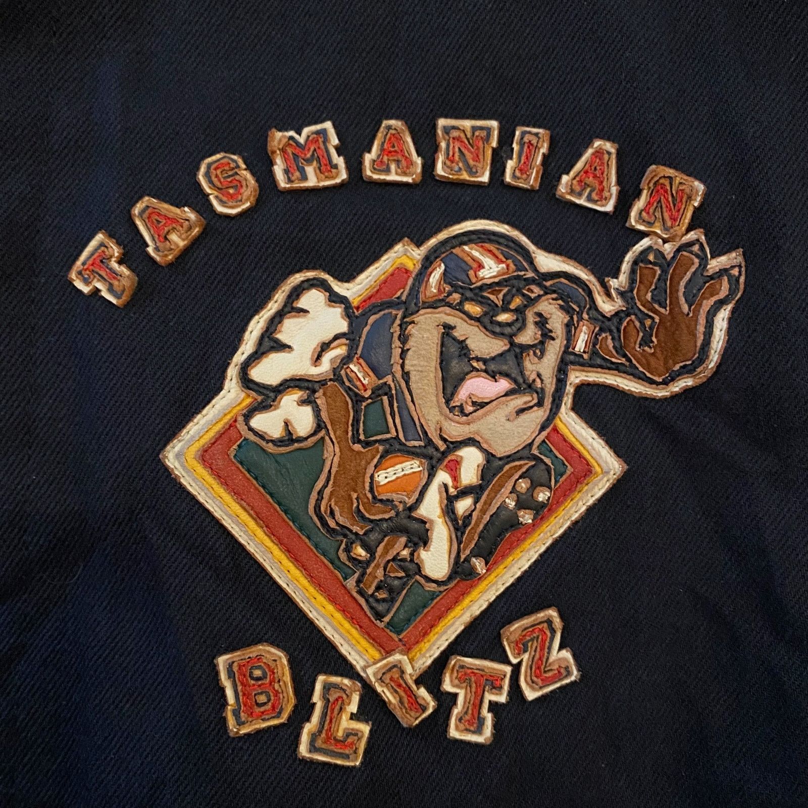 Jeff Hamilton × Vintage Vintage 90s Taz Tasmanian Blitz Jeff Hamilton Leather Jacket Size US L / EU 52-54 / 3 - 8 Thumbnail