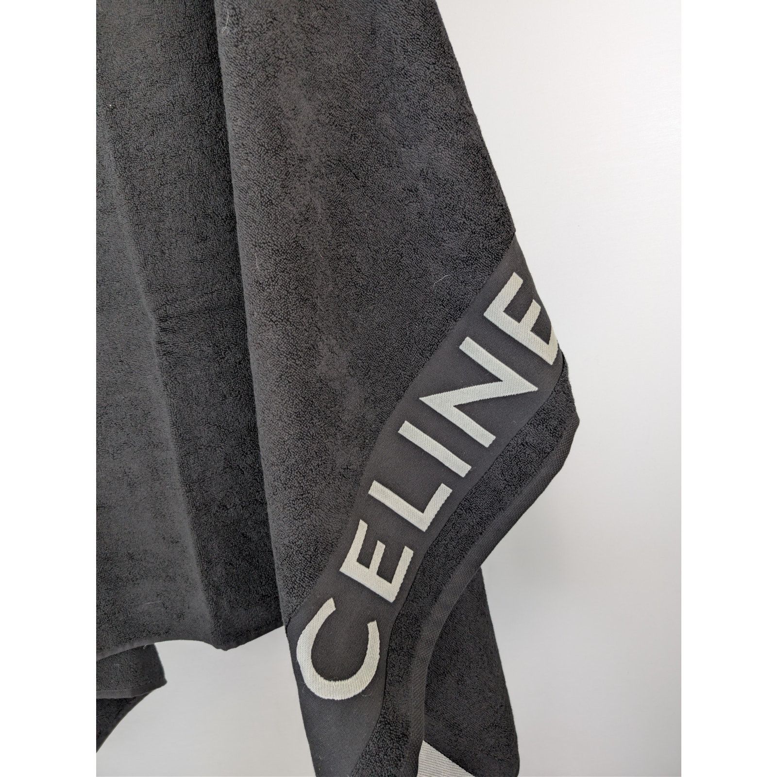 Celine o1rshd1 Q:2 / cotton terry beach towel in Black Size ONE SIZE - 4 Thumbnail