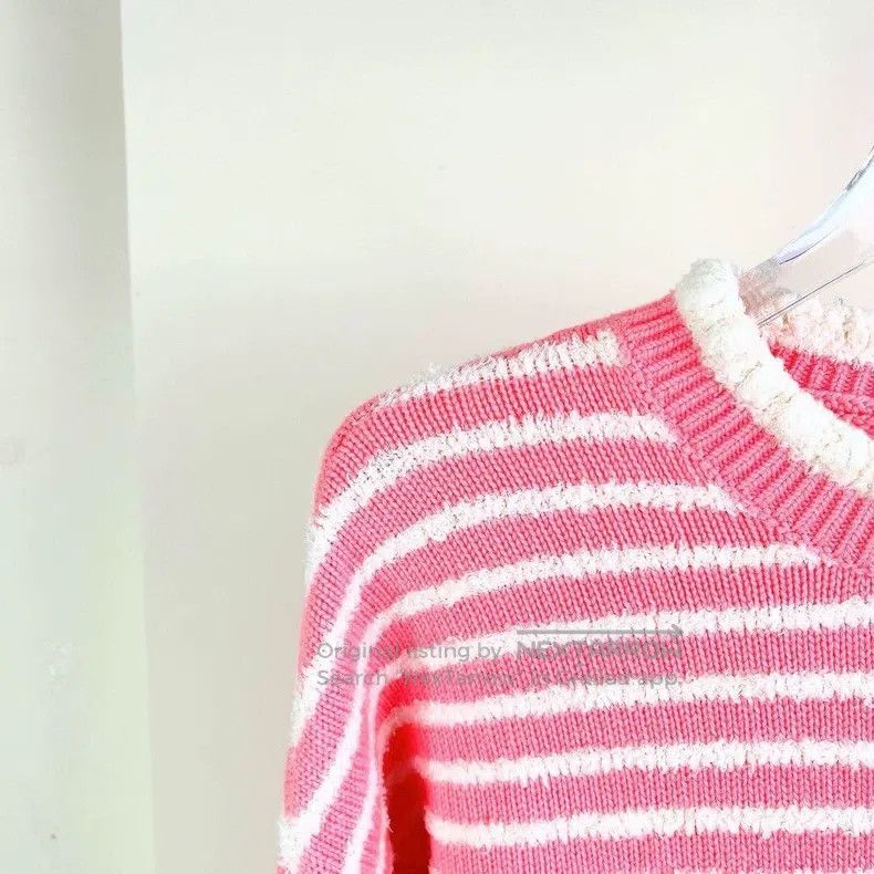 Chanel Chanel 20S pink and white striped knitted sweater Size XS / US 0-2 / IT 36-38 - 3 Thumbnail