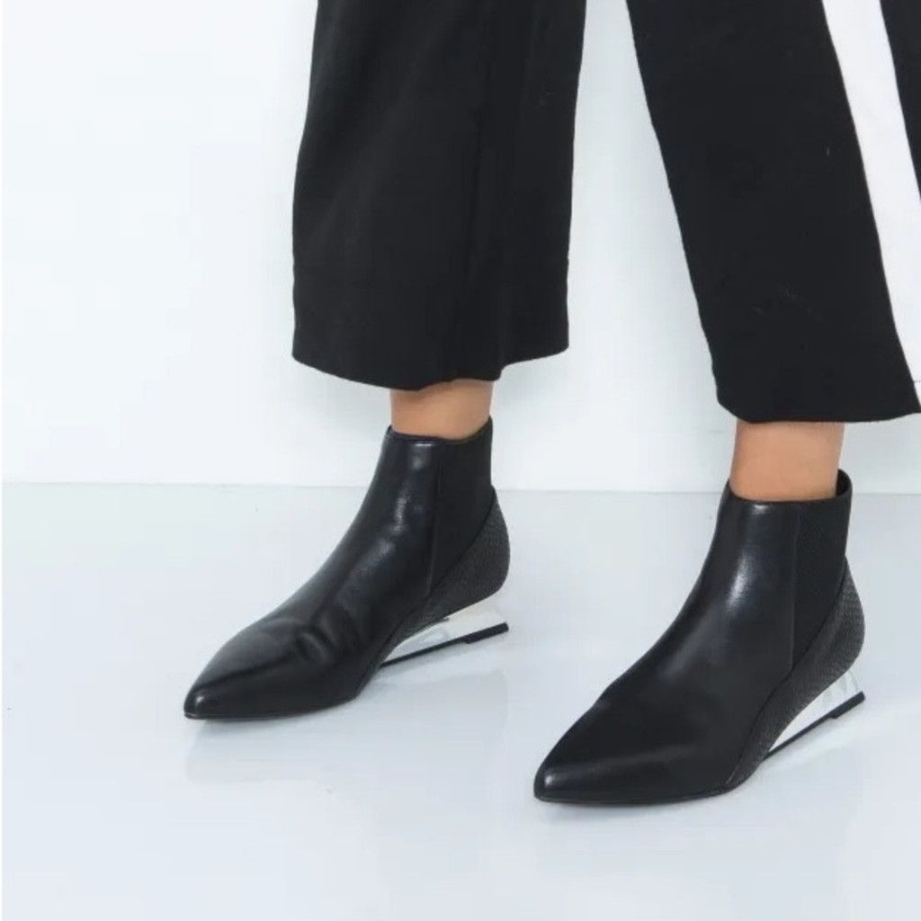 UNITED NUDE UN United Nude Lev Lo Leather Boots w/ Metallic Wedge EU 37 Size US 7 / IT 37 - 2 Thumbnail