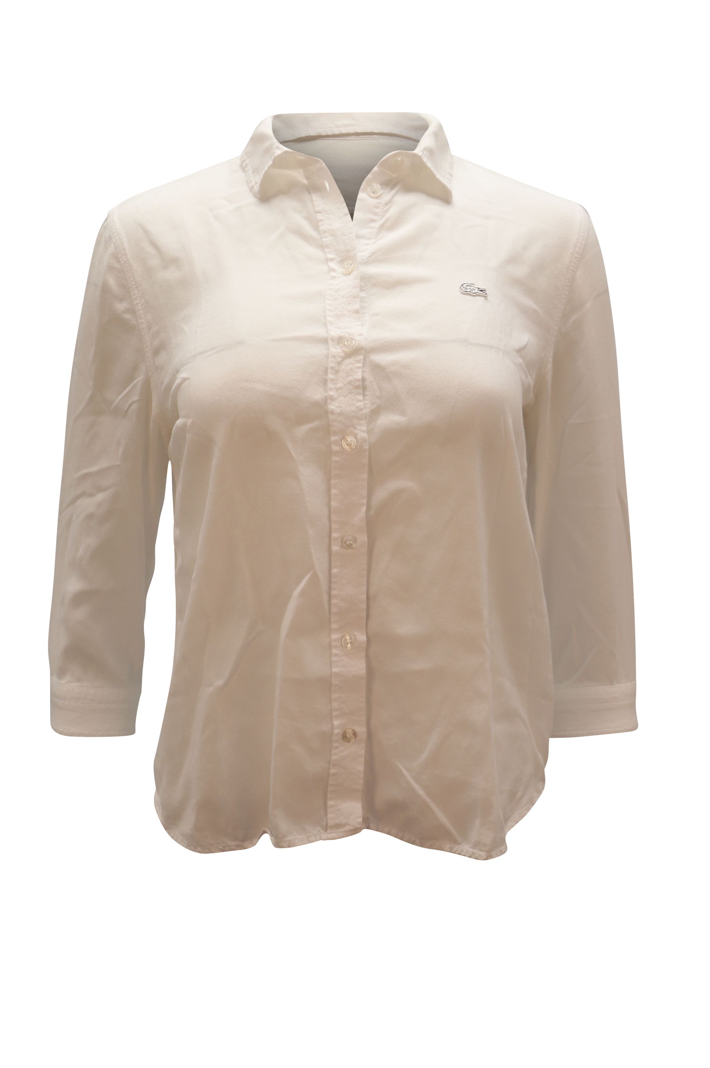 Lacoste Lacoste Collared Shirt in White Lyocell Size XS / US 0-2 / IT 36-38 - 1 Thumbnail